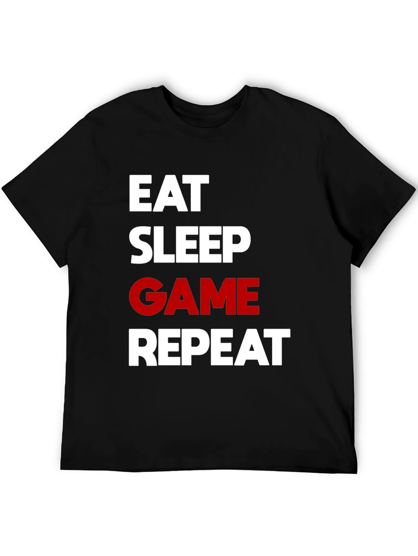 Eat Sleep Game Repeat Black Graphic Tee