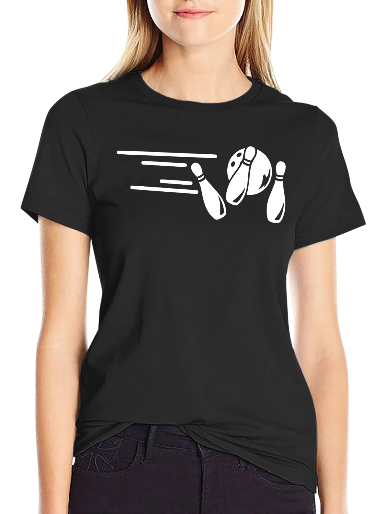 Bowling Strike Graphic Tee - Mens Black T-Shirt