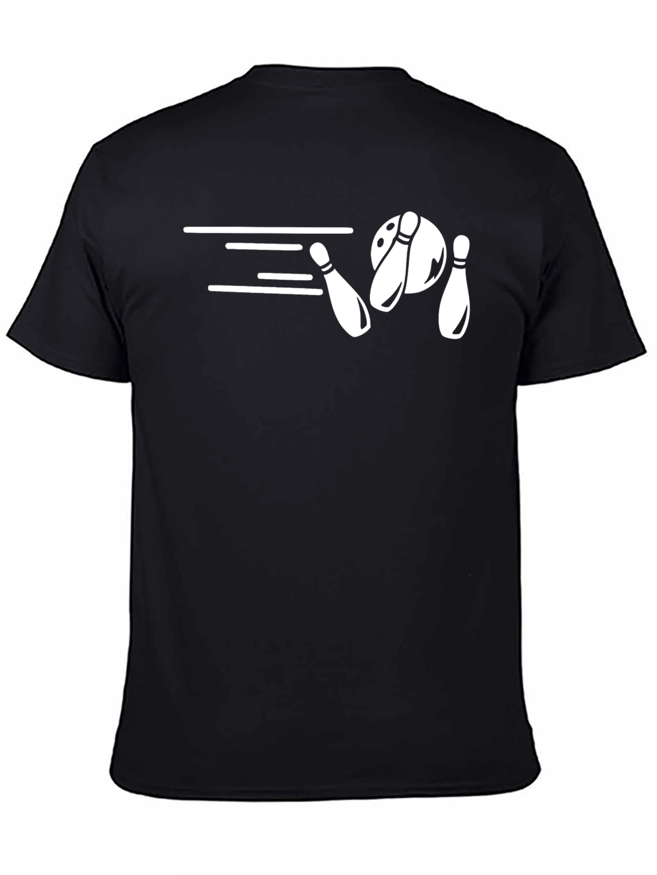 Bowling Strike Graphic Tee - Mens Black T-Shirt