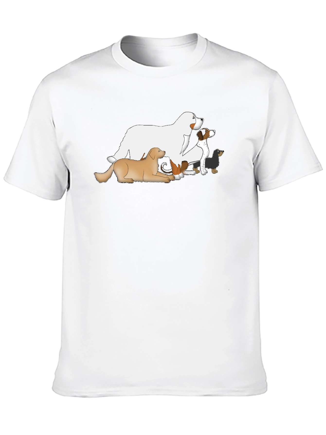 Dog Breed Cartoon T-Shirt - Black