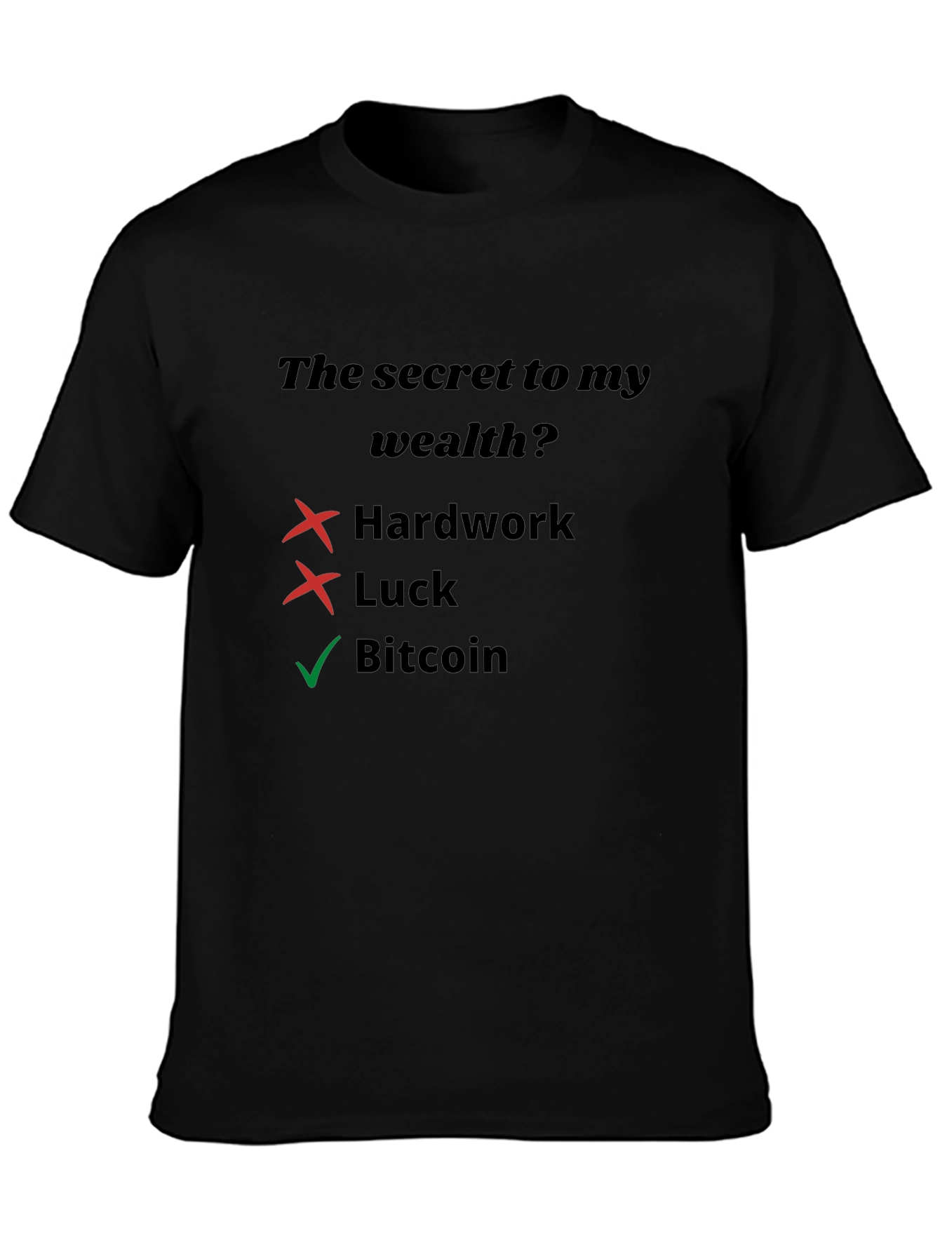 Bitcoin Wealth Secret T-Shirt Crypto Investor Tee