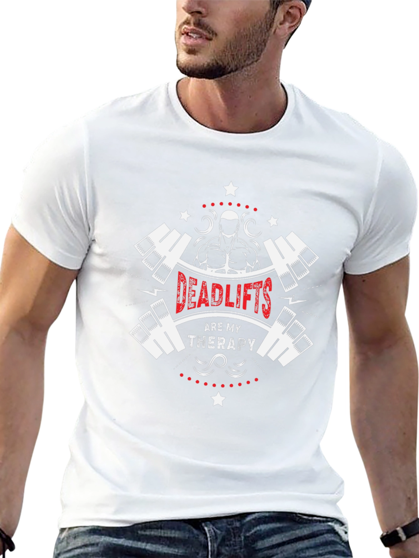 Deadlifts Are My Therapy Graphic Tee - Black