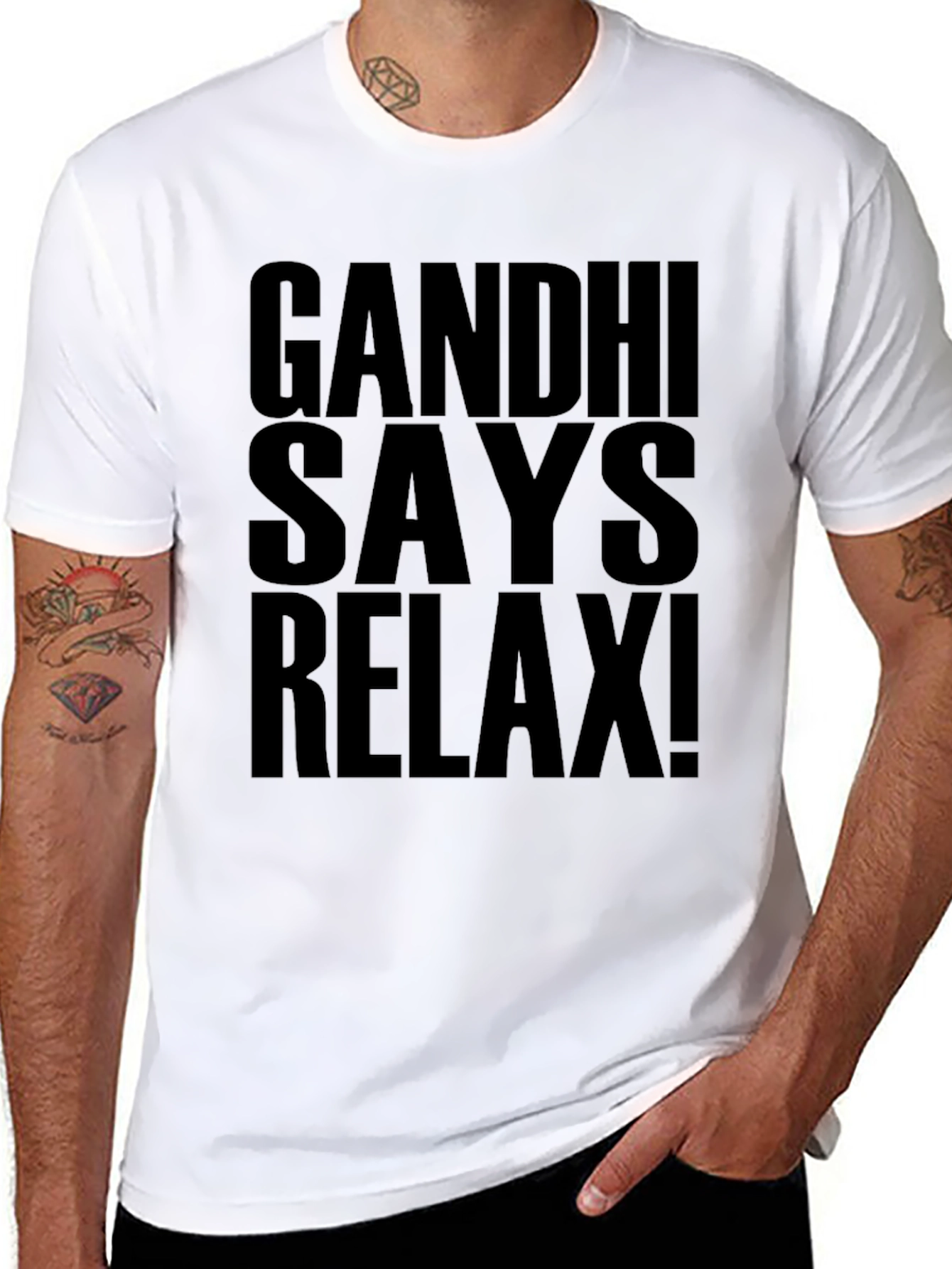 Gandhi Says Relax! Graphic Print T-Shirt