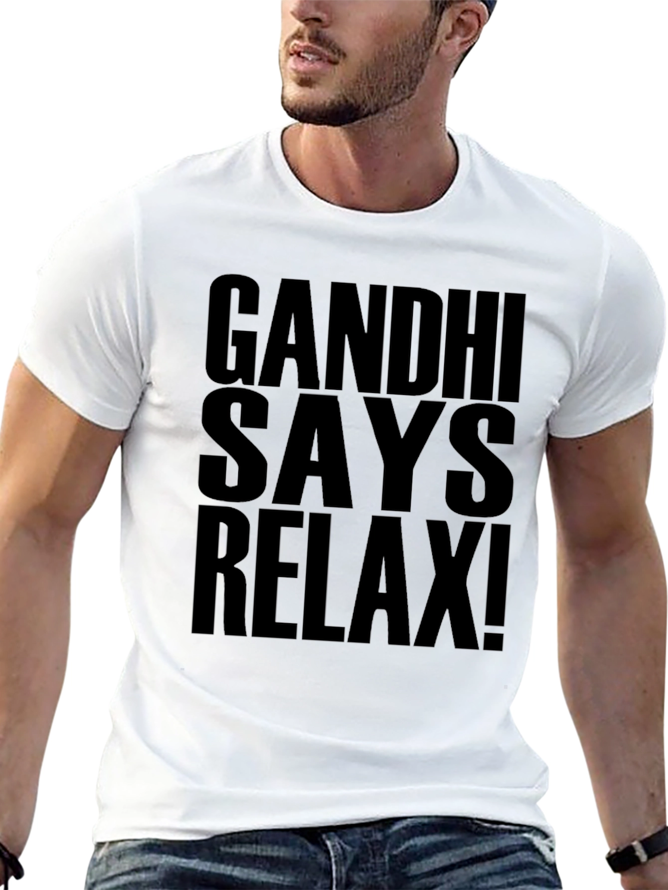 Gandhi Says Relax! Graphic Print T-Shirt