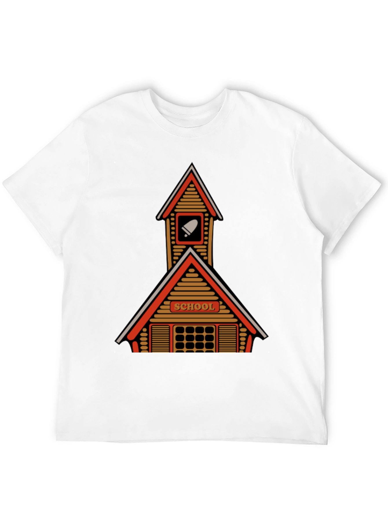 Retro Schoolhouse Graphic T-Shirt - Black