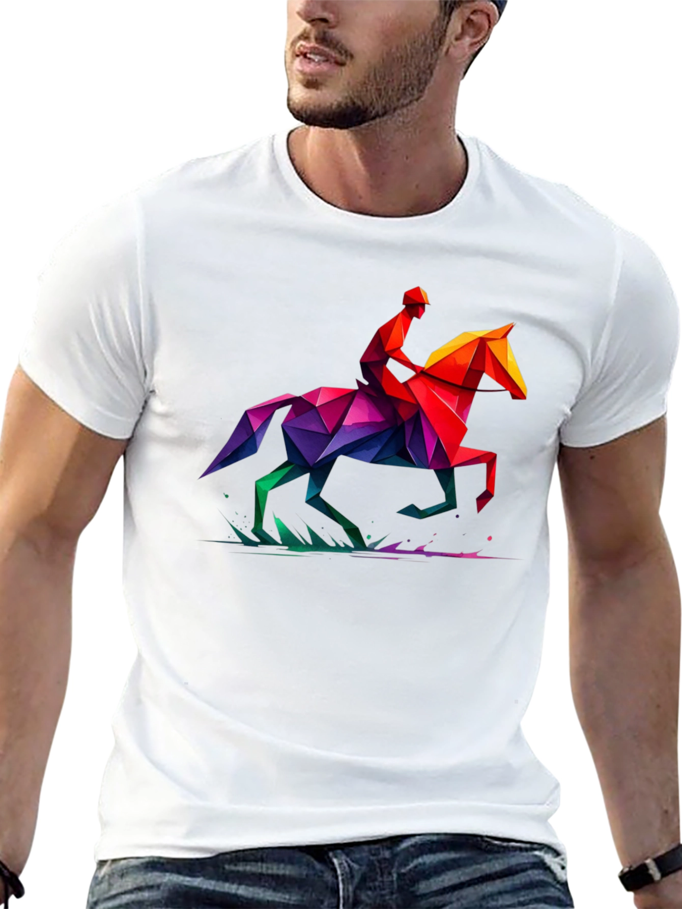 Geometric Horse Rider Graphic Tee