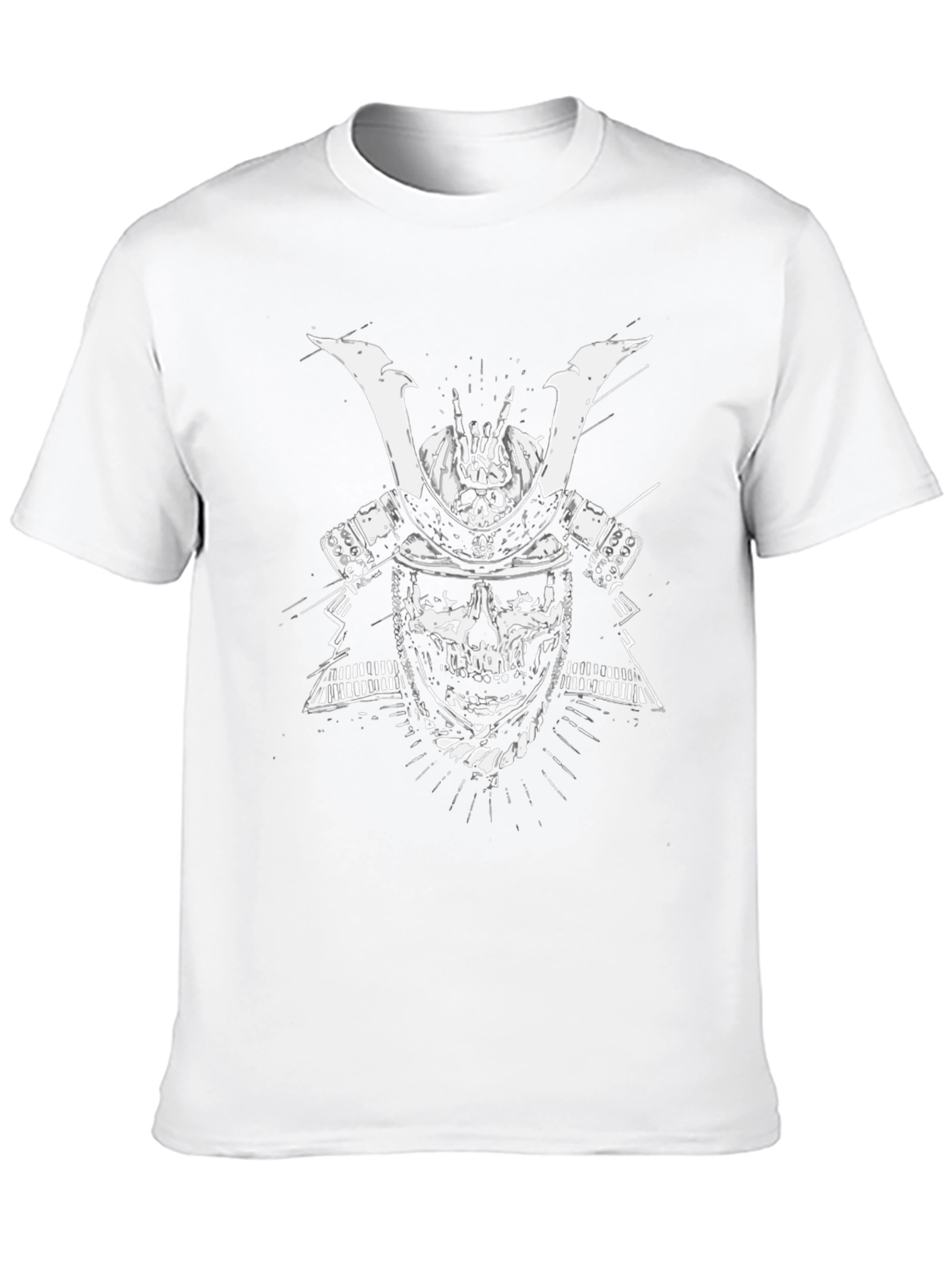 Skull Samurai Graphic Tee - Black Cotton T-Shirt