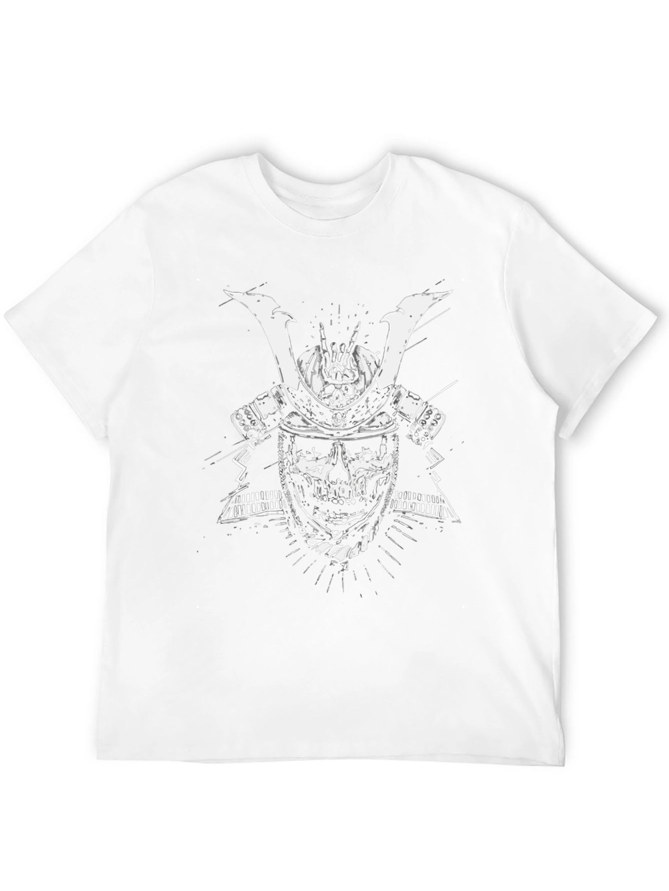 Skull Samurai Graphic Tee - Black Cotton T-Shirt