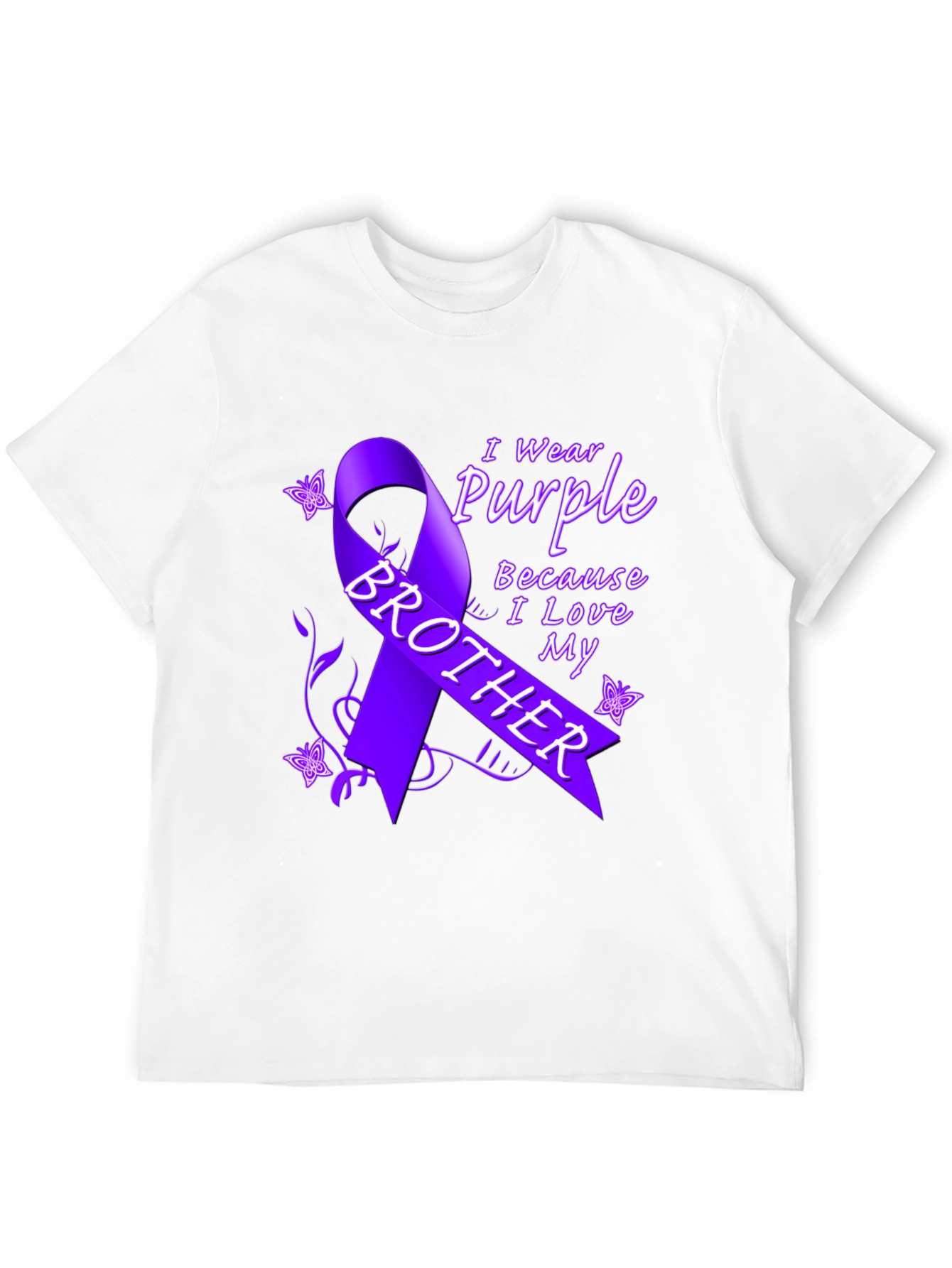 Purple Ribbon Brother T-Shirt Cancer Awareness Tee