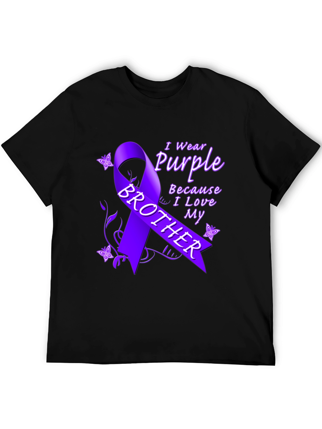 Purple Ribbon Brother T-Shirt Cancer Awareness Tee