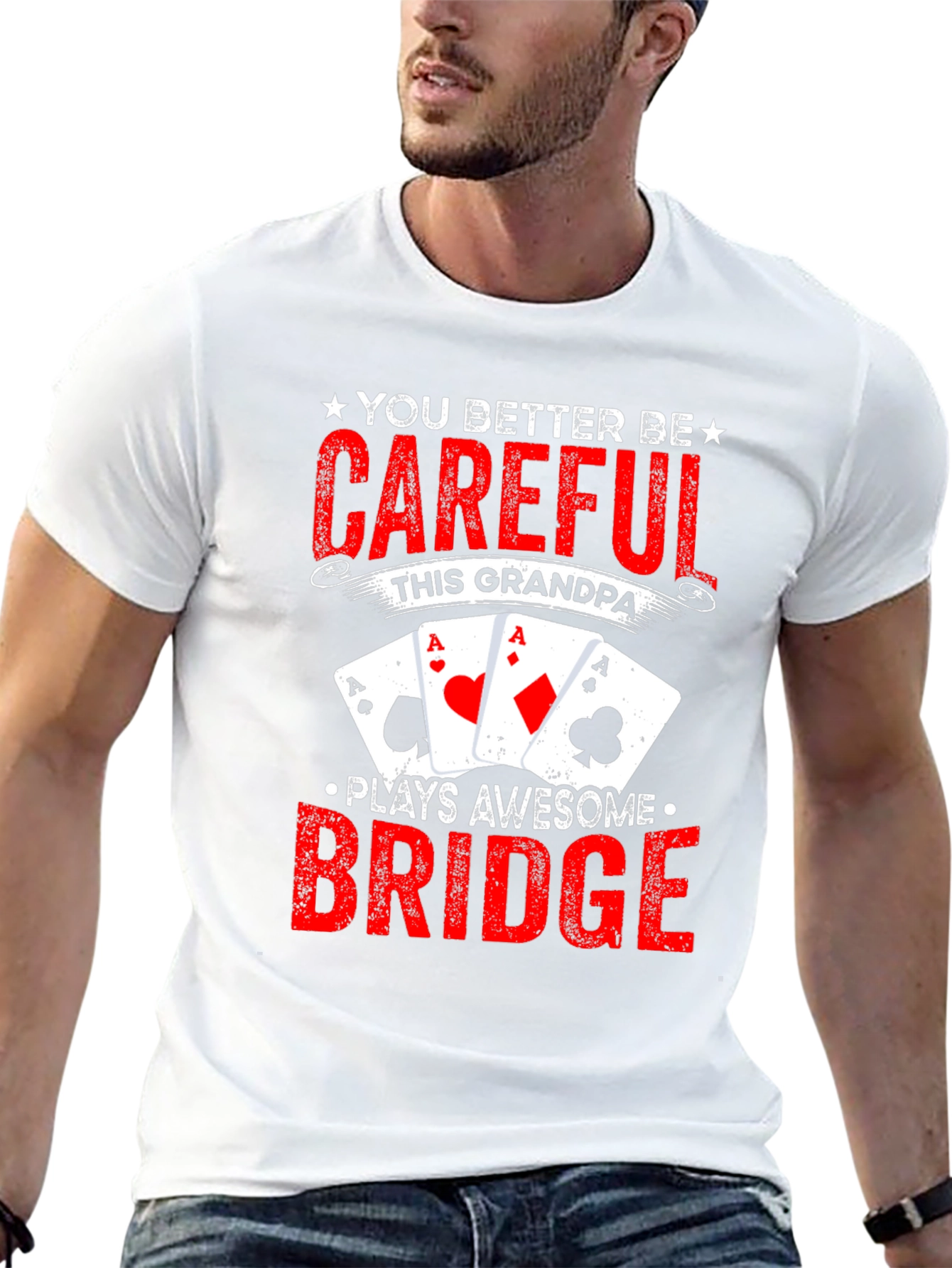 Grandpa Plays Awesome Bridge T-Shirt