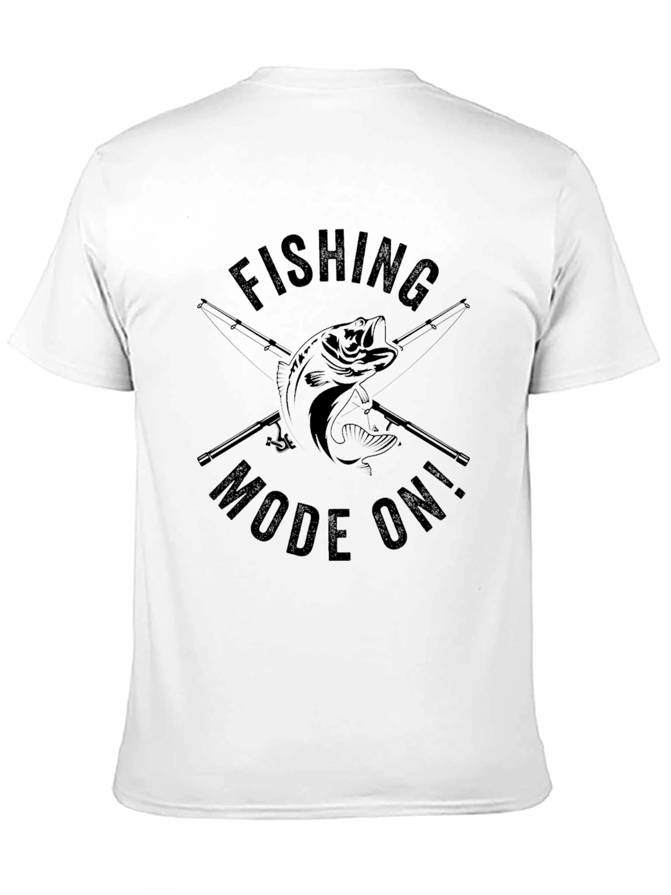 Fishing Mode On! Black Graphic T-Shirt