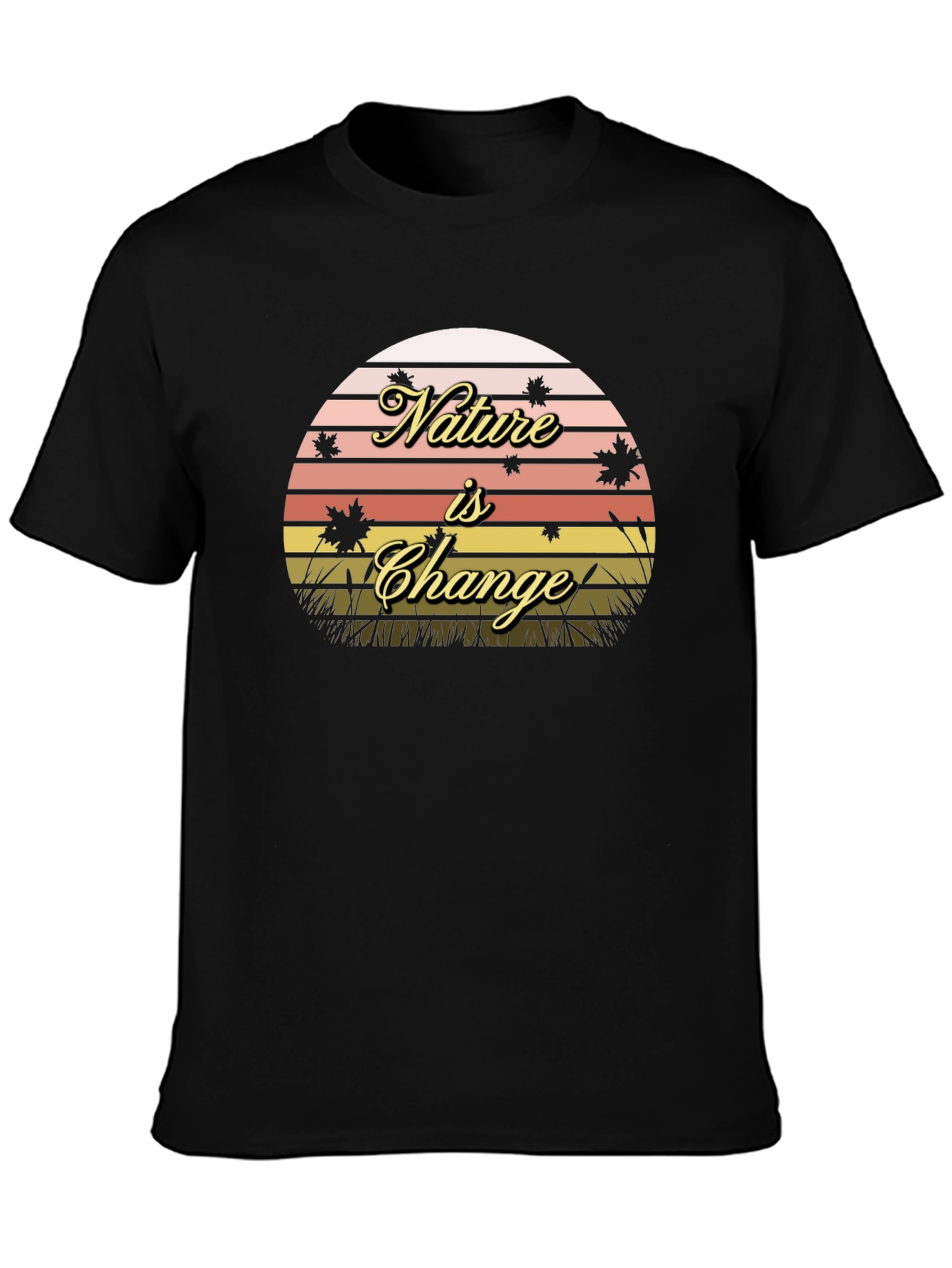 Nature is Change Black T-Shirt
