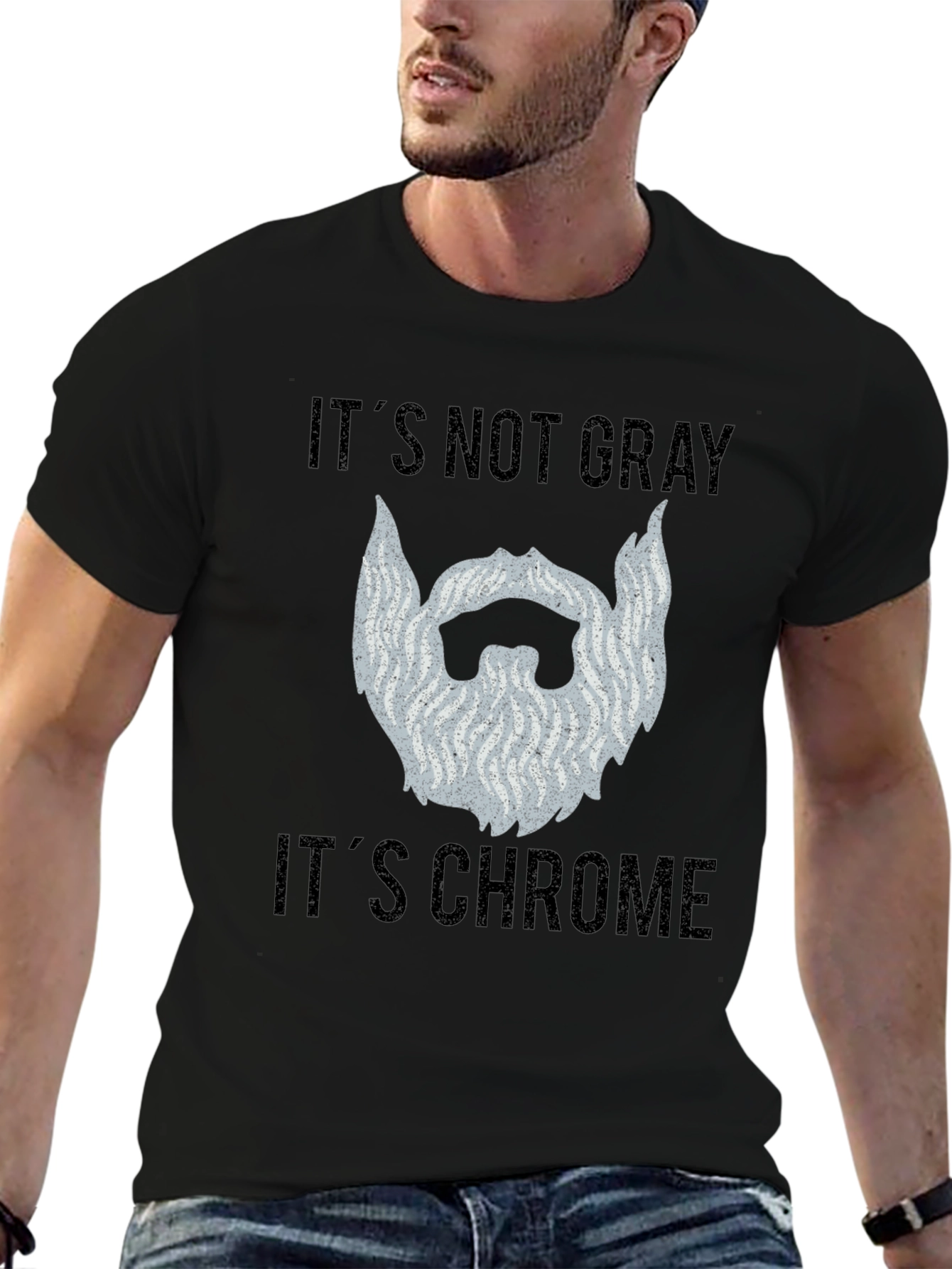 Chrome Beard Graphic Tee - Its Not Gray!