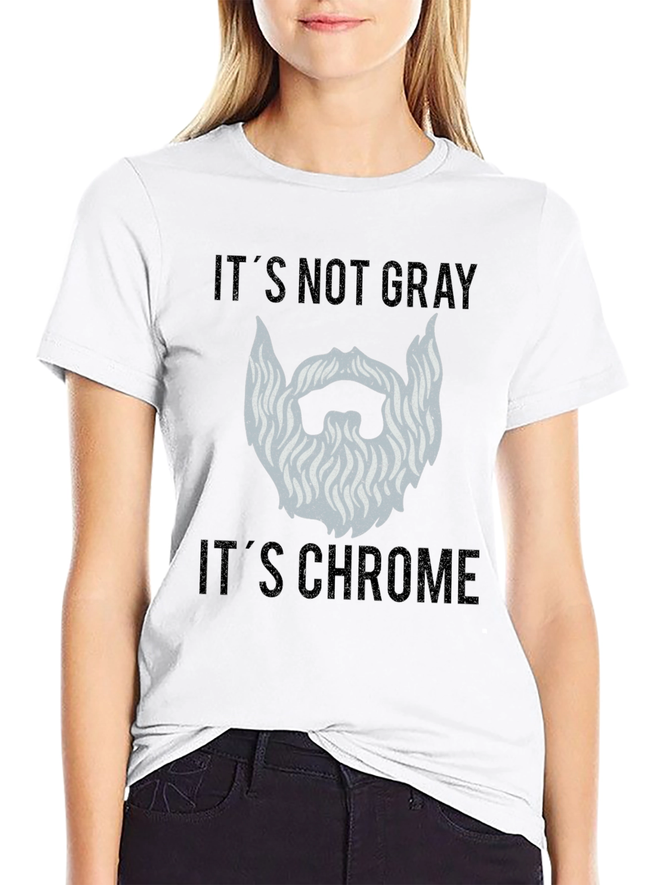 Chrome Beard Graphic Tee - Its Not Gray!