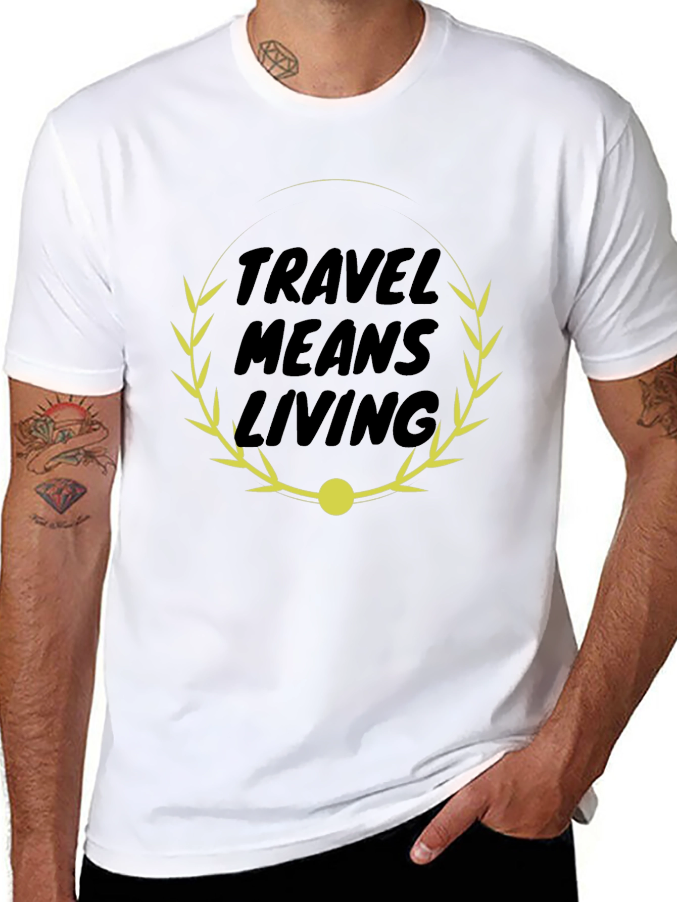 Travel Means Living Black Graphic Tee