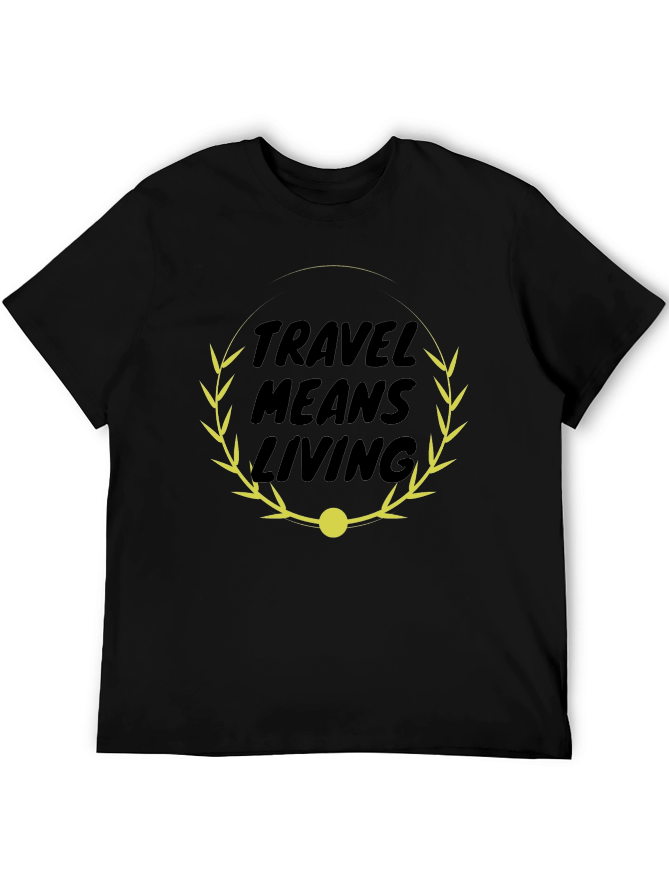 Travel Means Living Black Graphic Tee