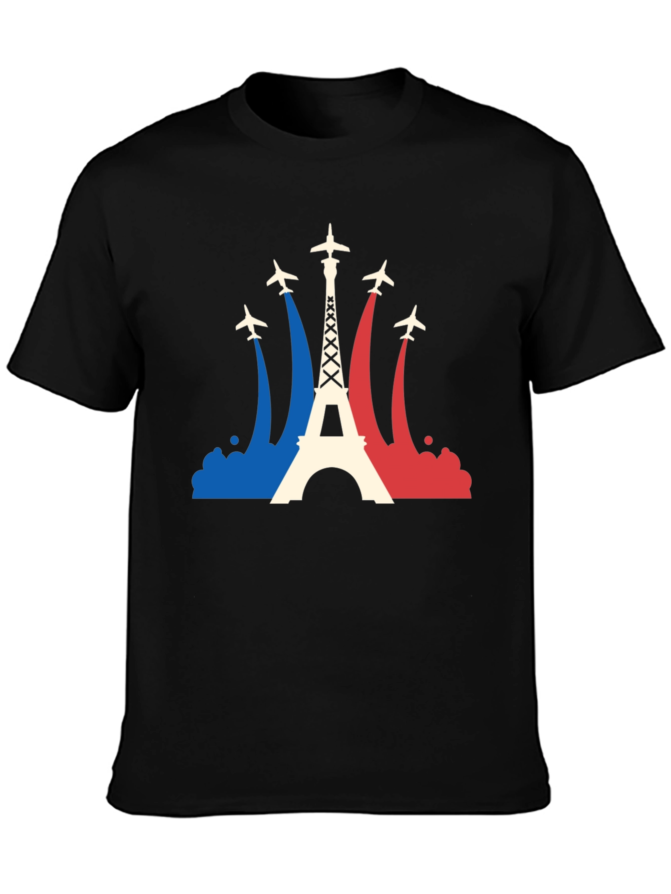 Paris Eiffel Tower Airplane T-Shirt - France Travel Tee