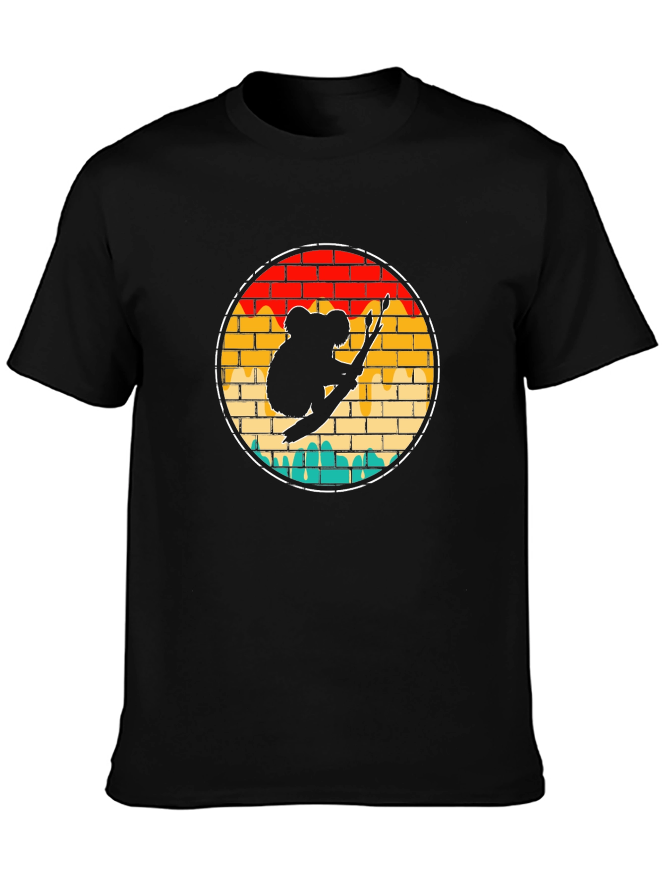 Koala on Branch Graphic Tee - Unisex Black T-Shirt