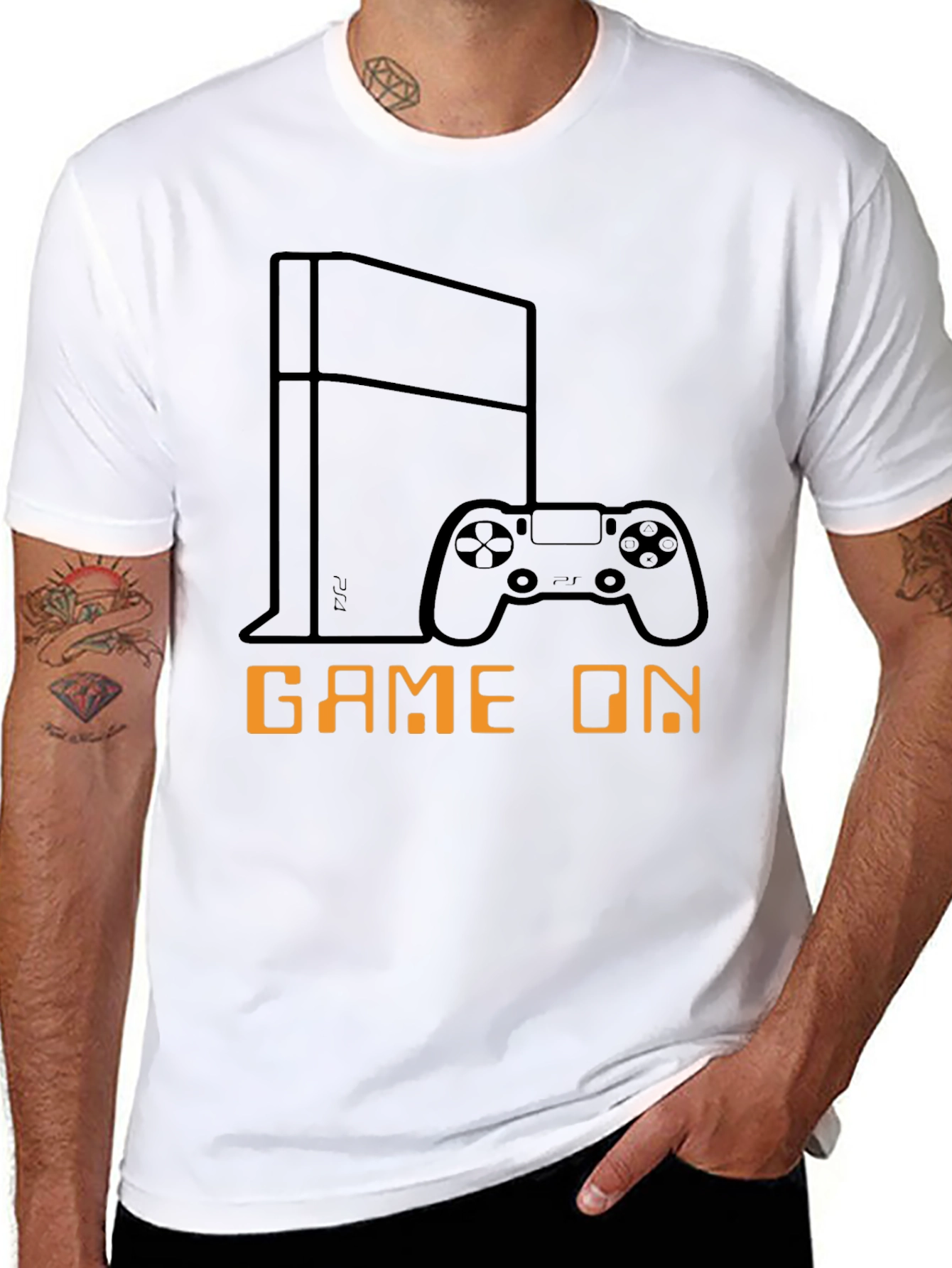 Game On Black T-Shirt - Gamer Console Design