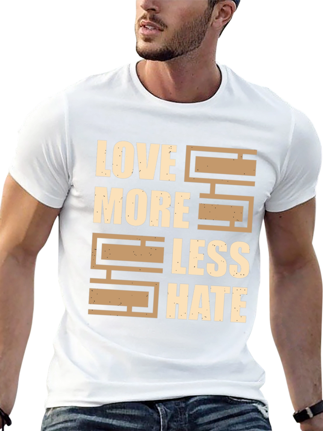 Love More Less Hate Graphic T-Shirt