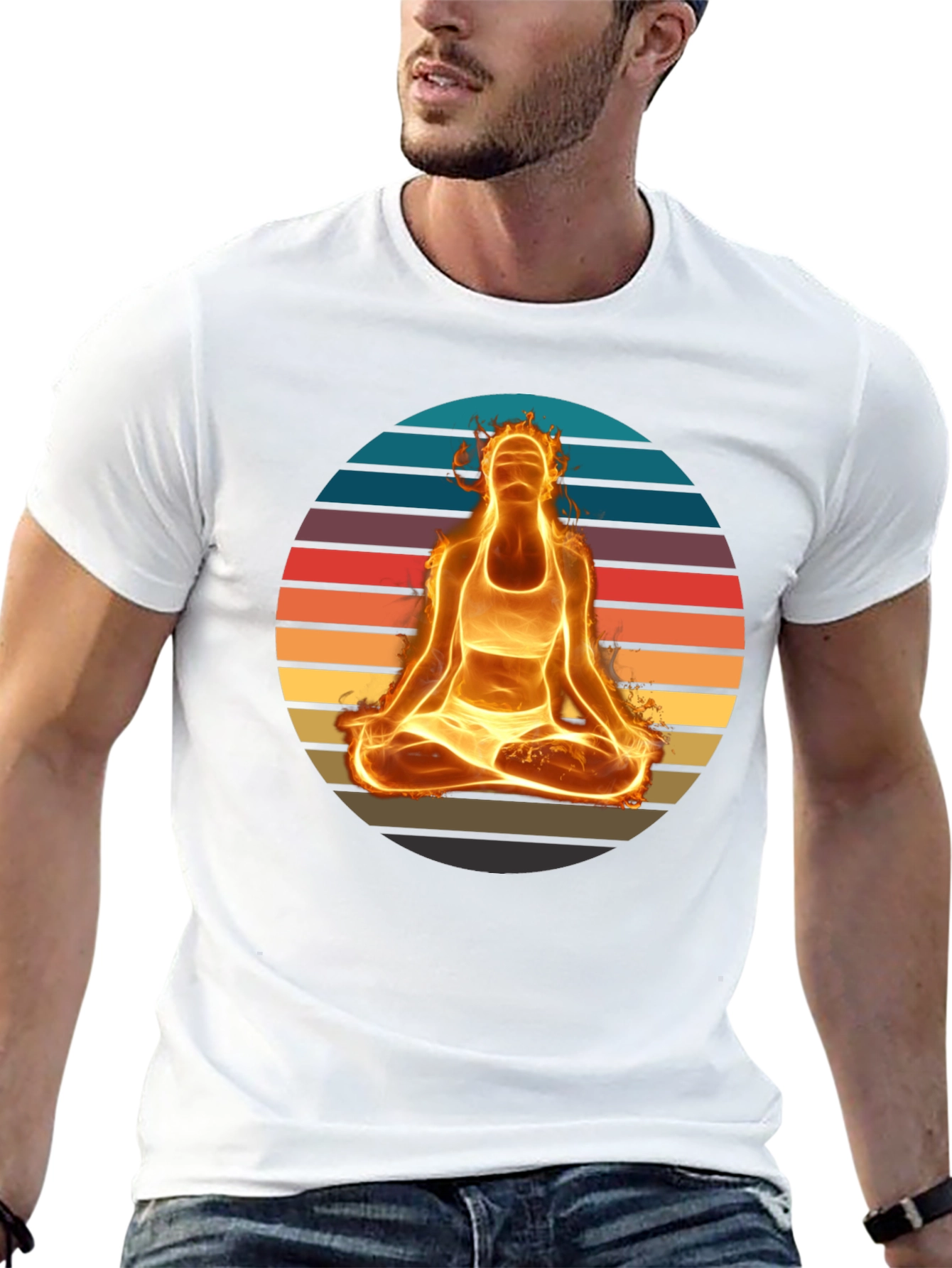 Fiery Yoga Meditation T-Shirt