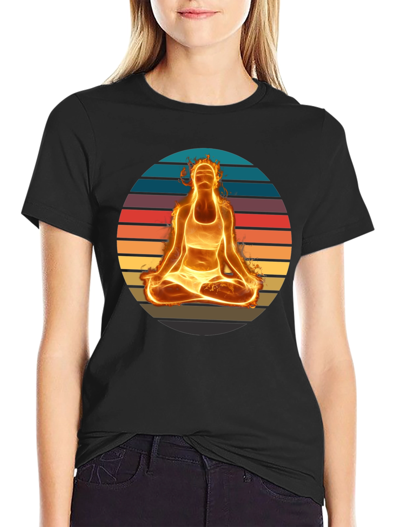 Fiery Yoga Meditation T-Shirt