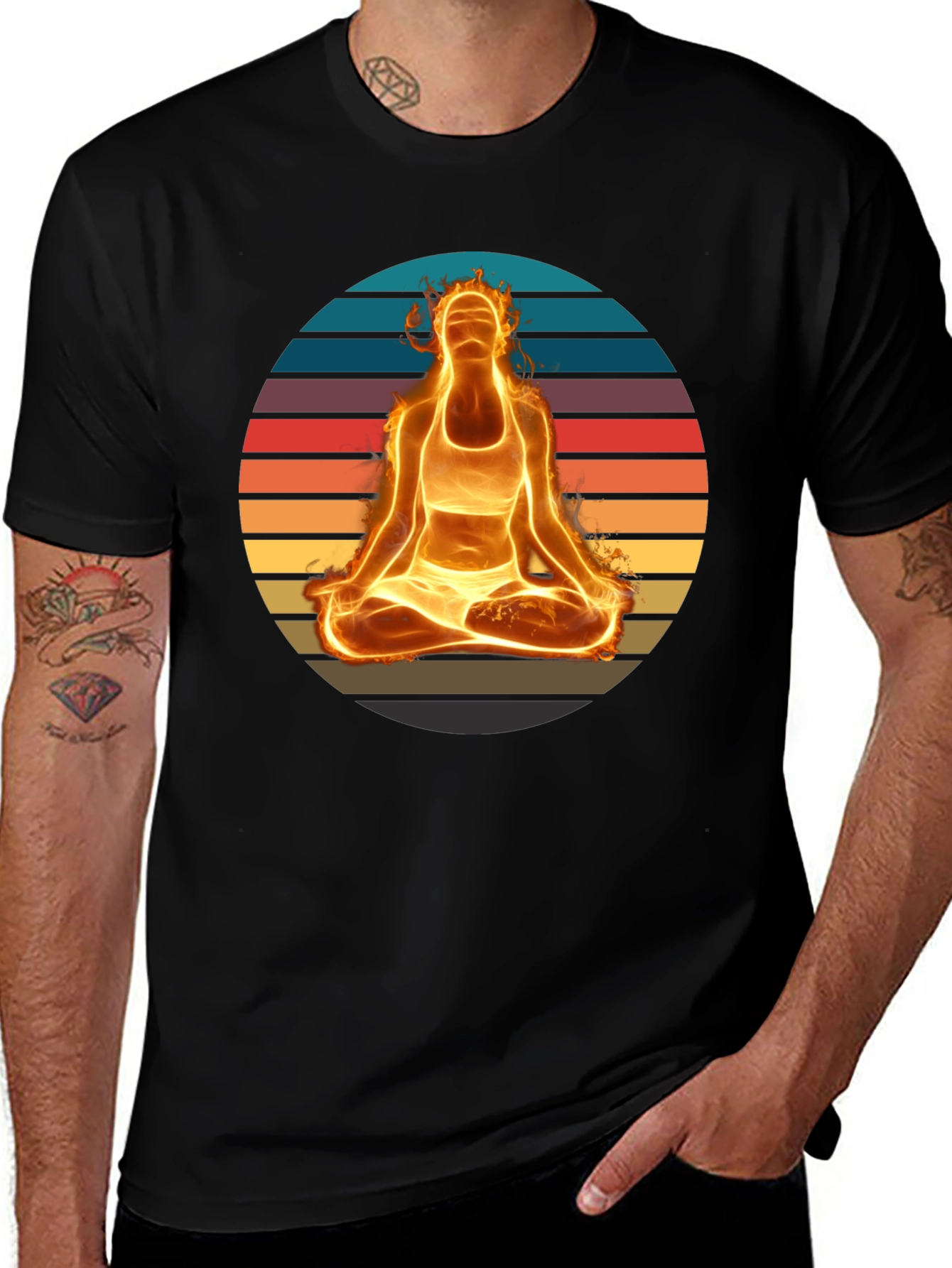 Fiery Yoga Meditation T-Shirt