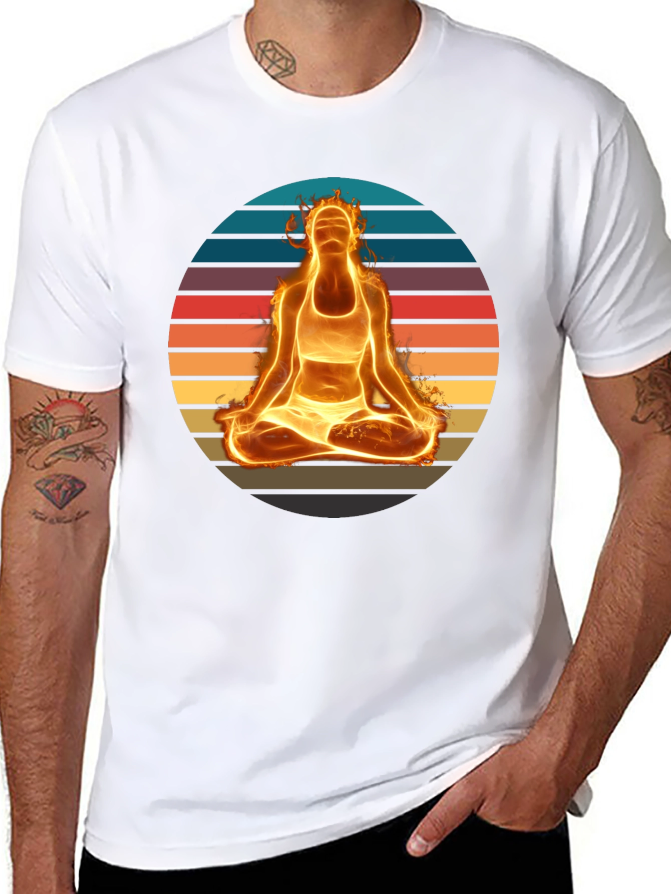Fiery Yoga Meditation T-Shirt
