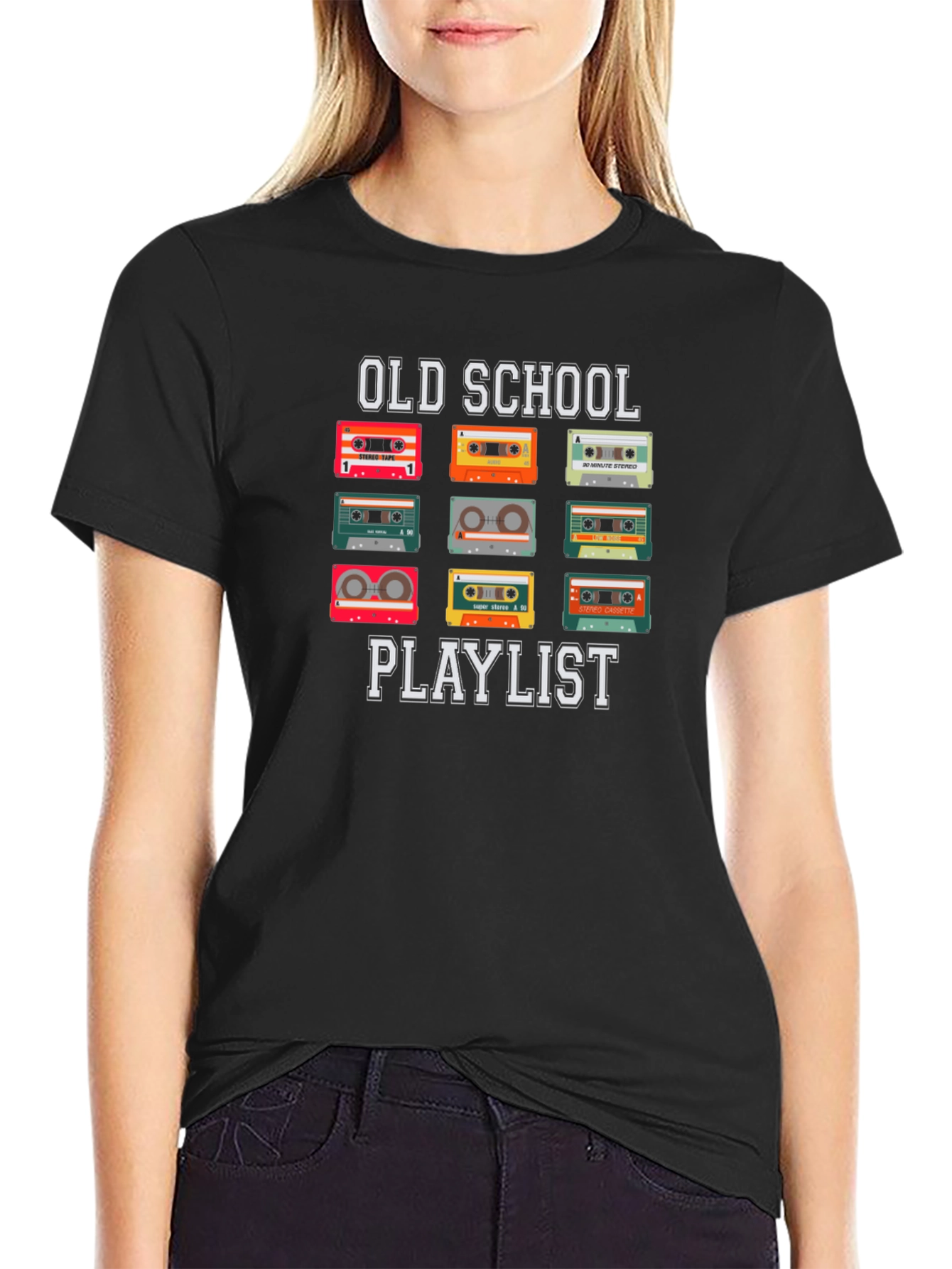 Old School Playlist Retro Cassette Tape T-Shirt