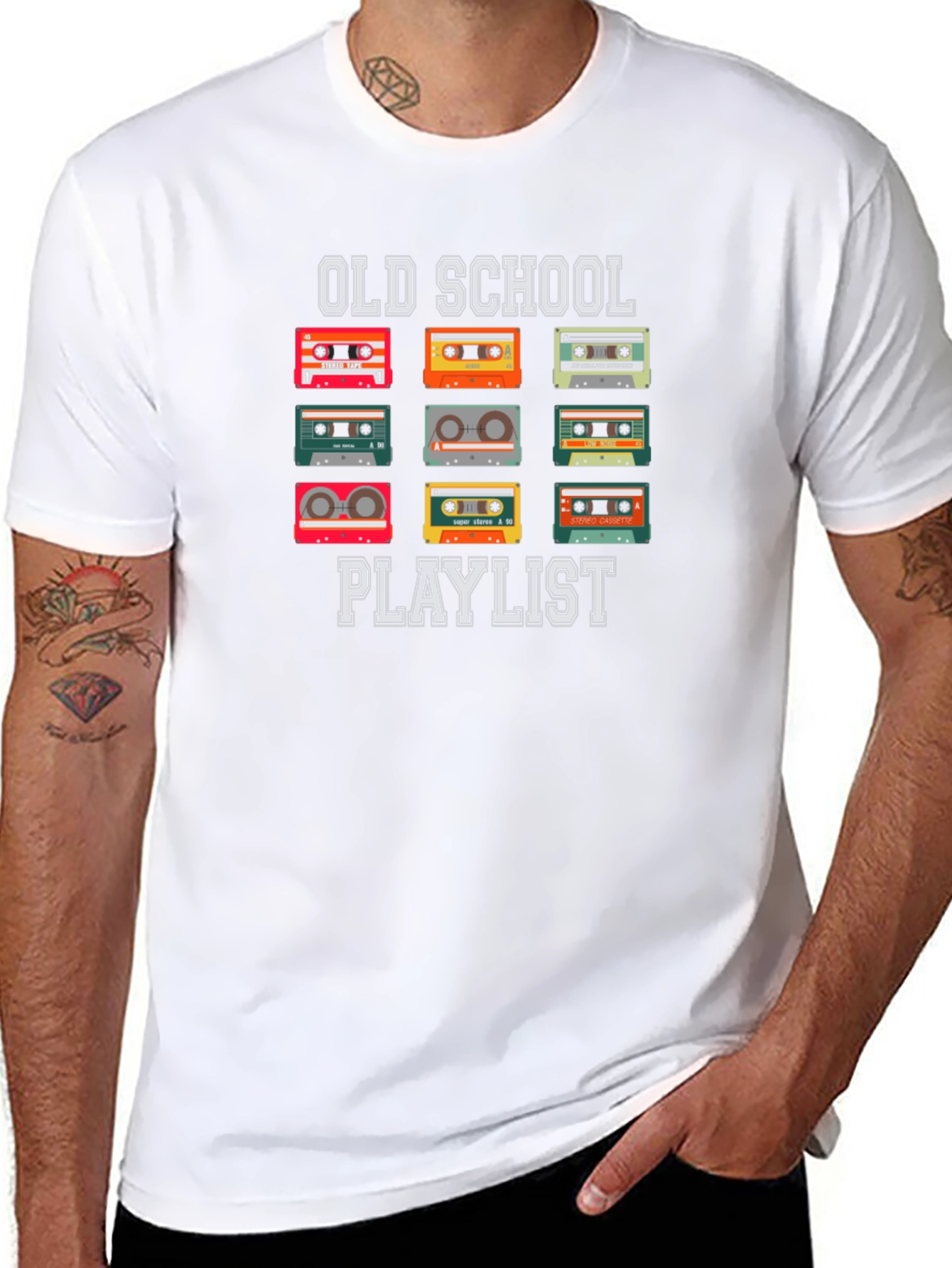 Old School Playlist Retro Cassette Tape T-Shirt