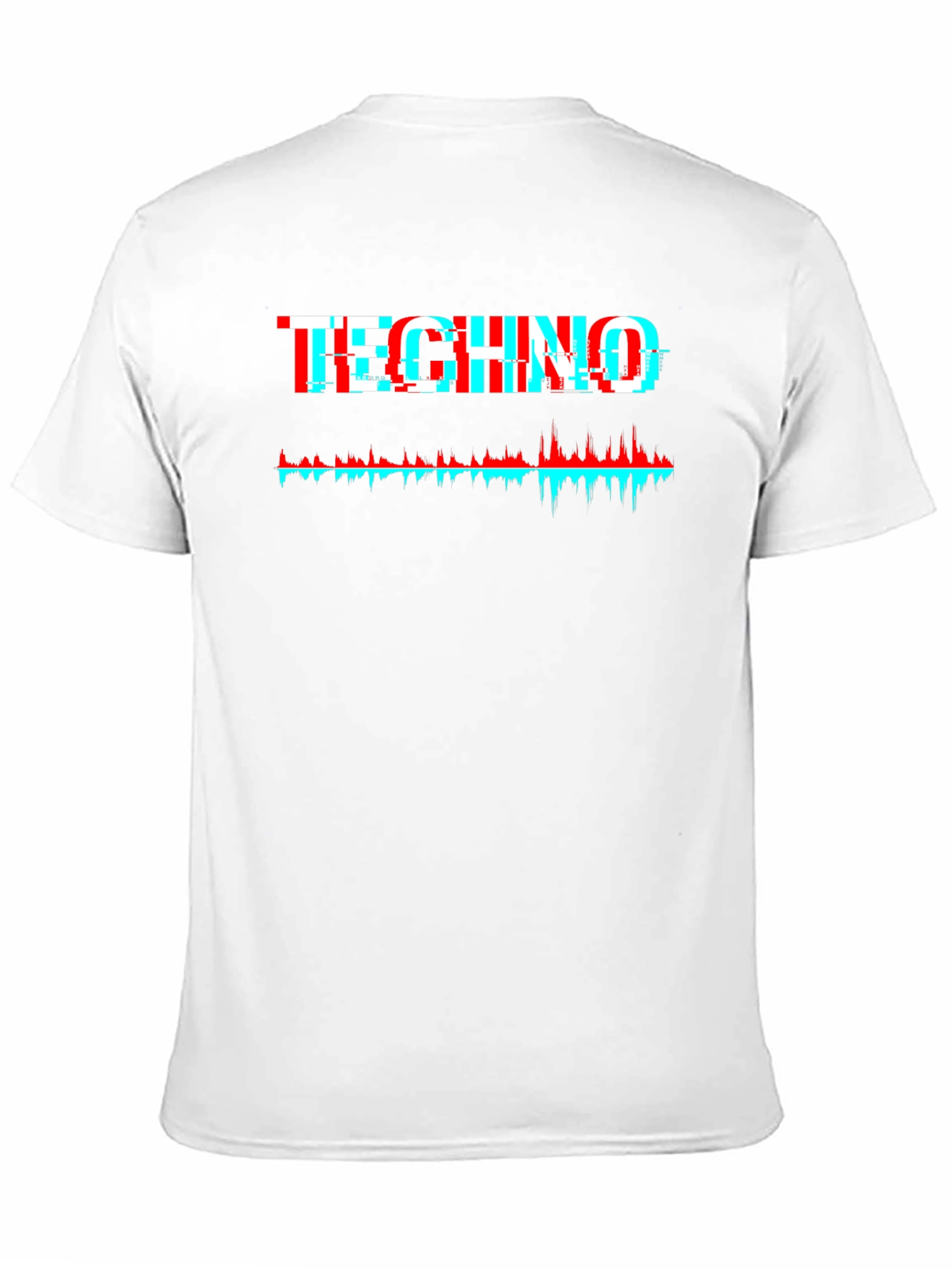Techno Glitch Graphic Tee - Black