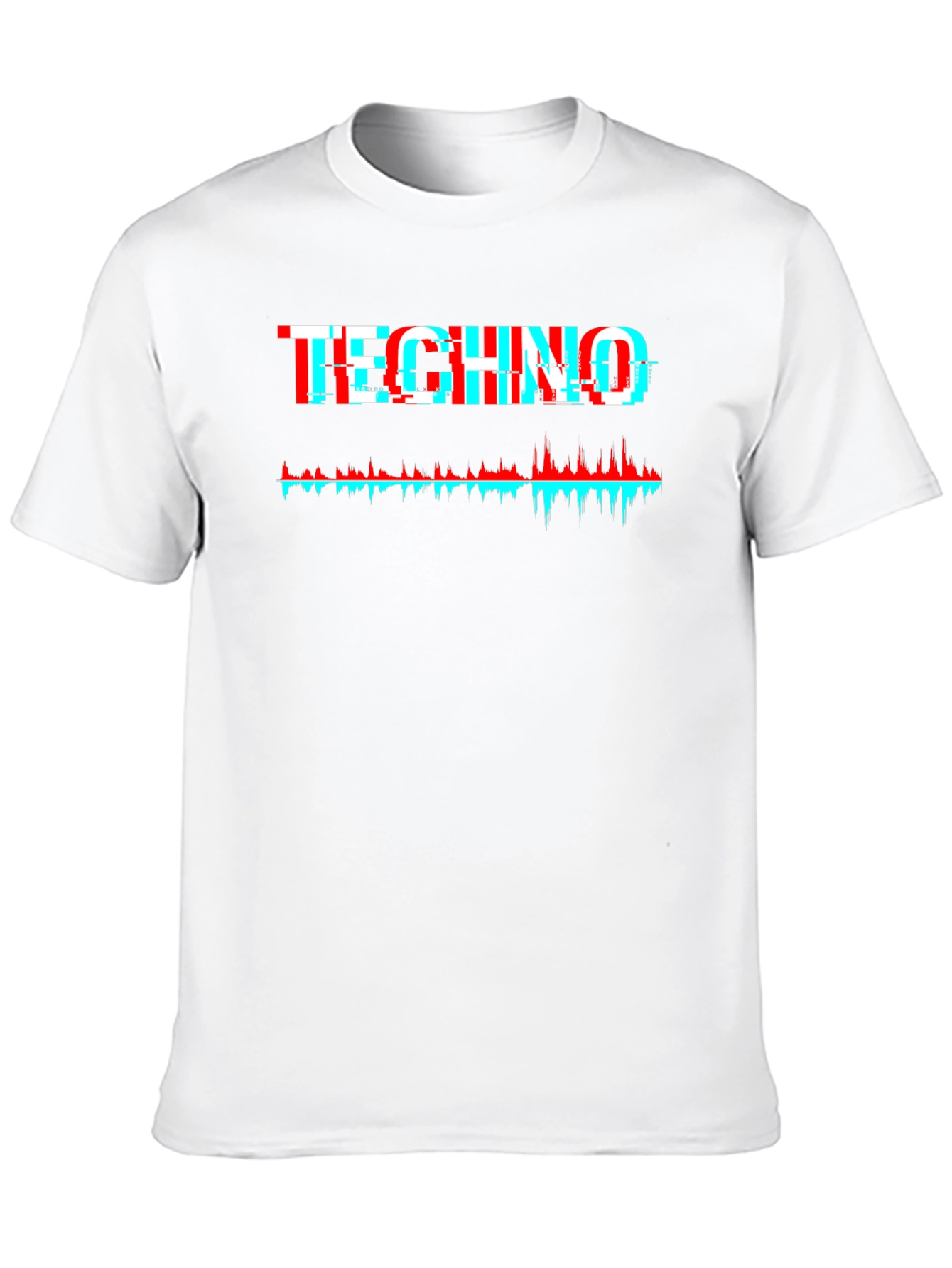 Techno Glitch Graphic Tee - Black