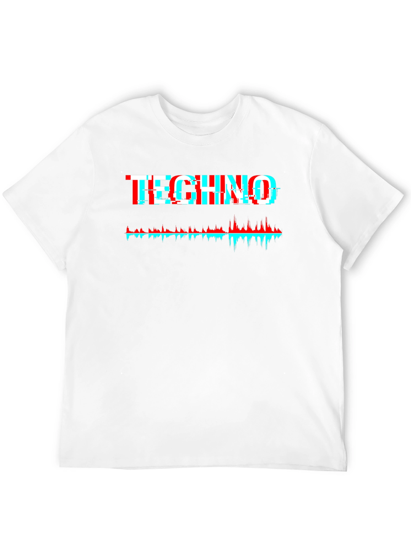 Techno Glitch Graphic Tee - Black