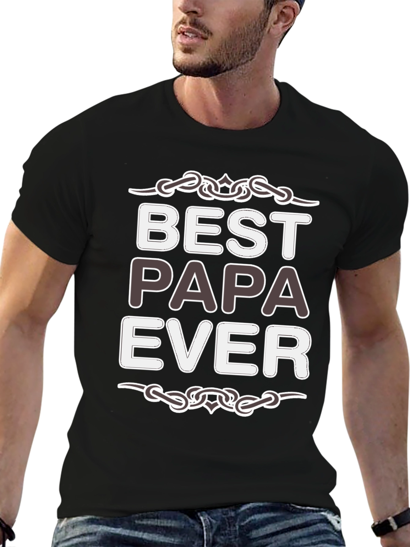 Best Papa Ever Black T-Shirt