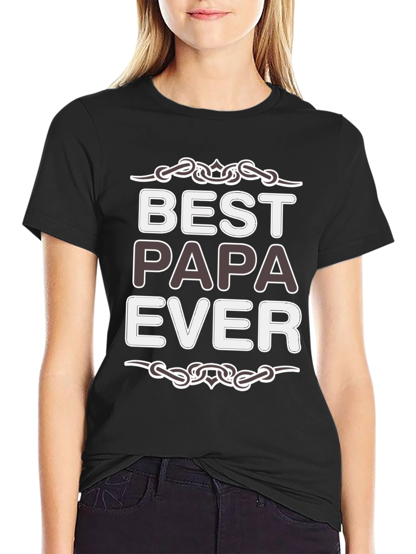 Best Papa Ever Black T-Shirt