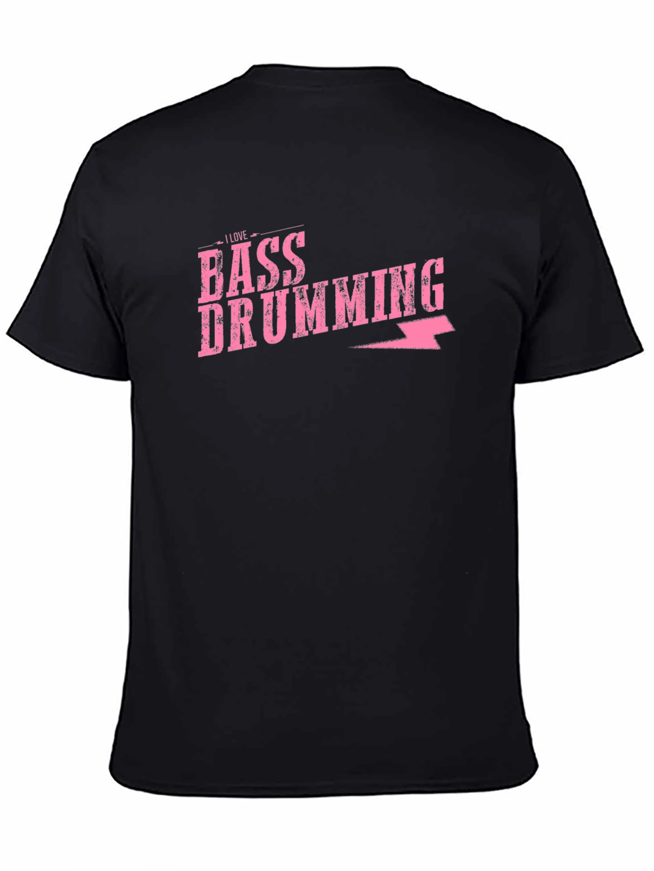 Bass Drumming Graphic Tee - Black Cotton T-Shirt