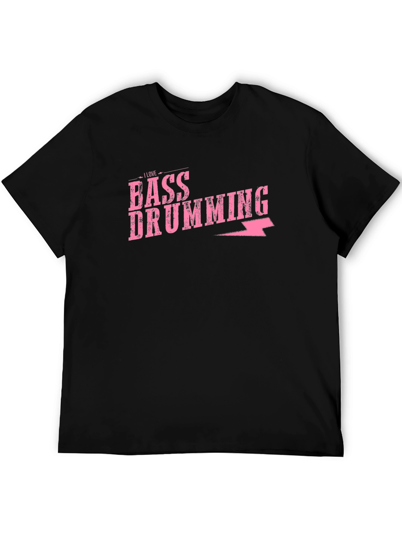Bass Drumming Graphic Tee - Black Cotton T-Shirt