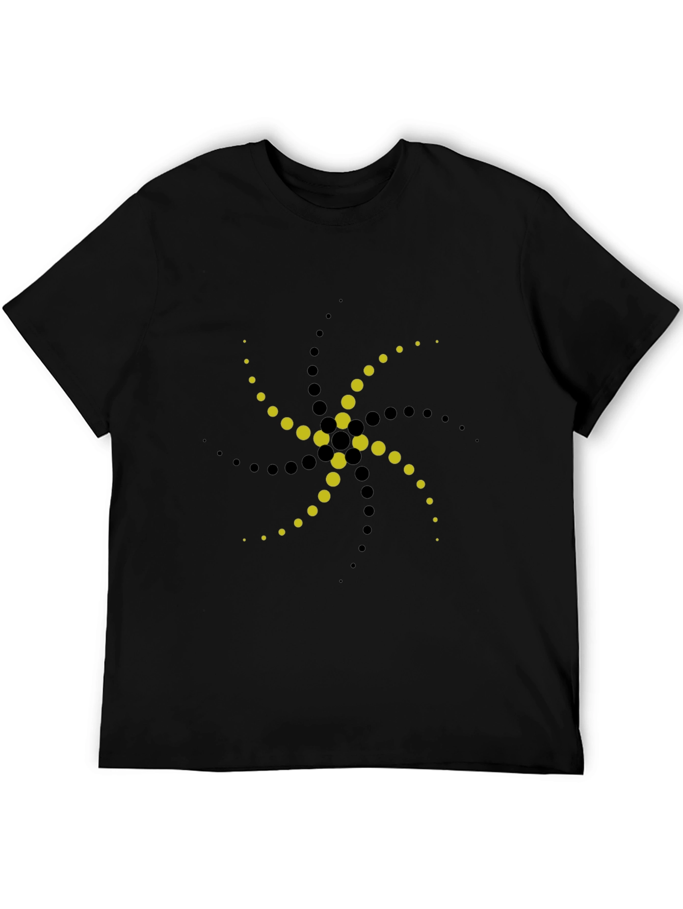 Modern Dot Swirl Graphic Tee - Black