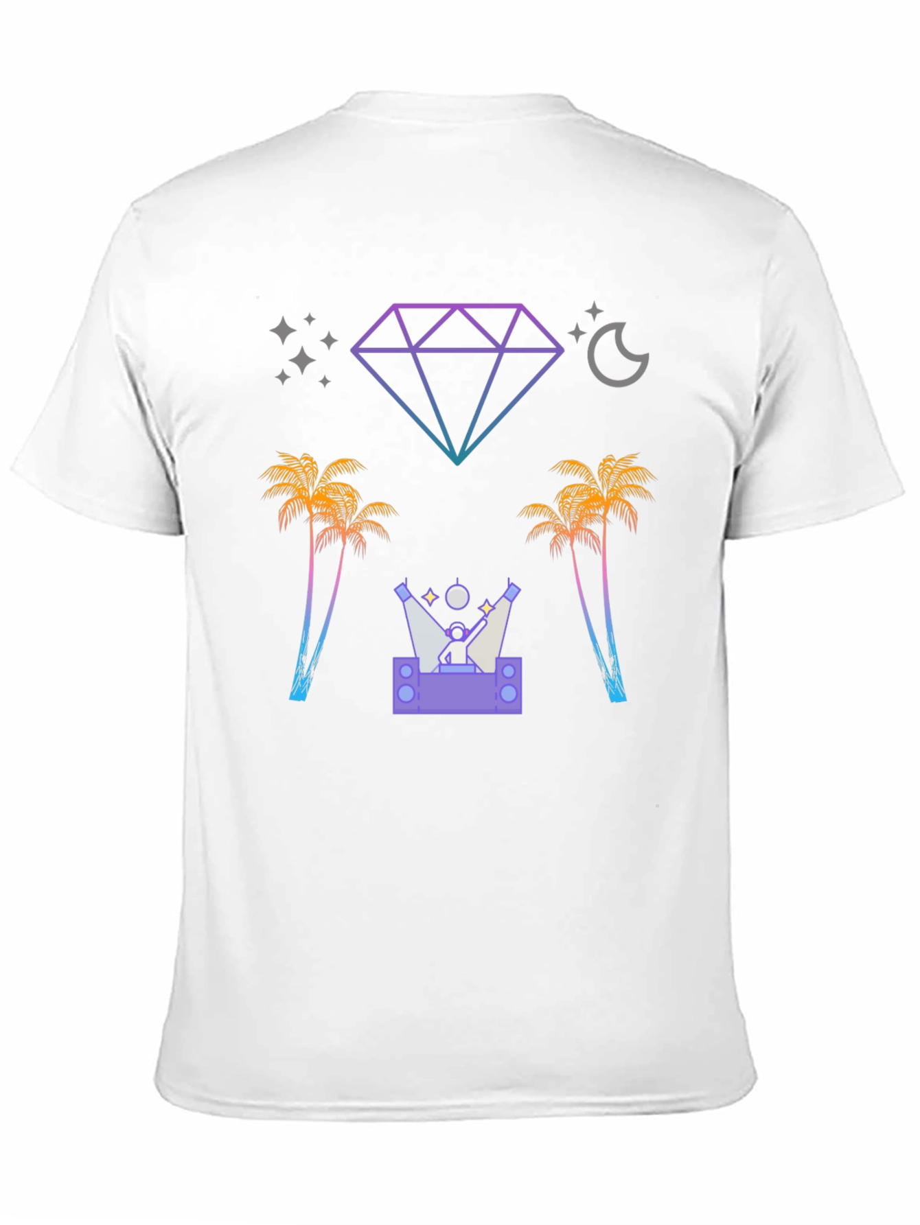 Retro Miami Nightlife Black Graphic Tee
