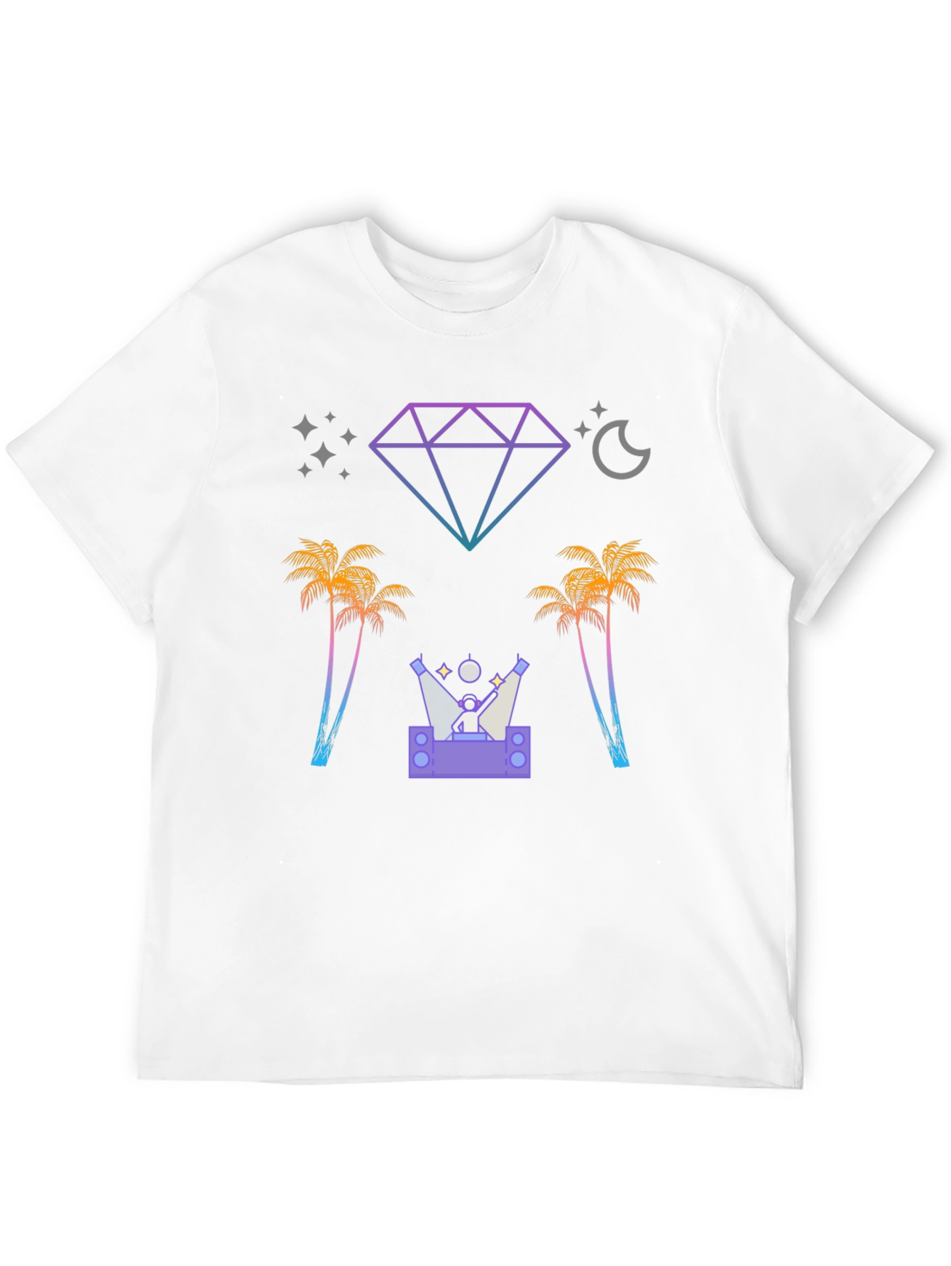 Retro Miami Nightlife Black Graphic Tee