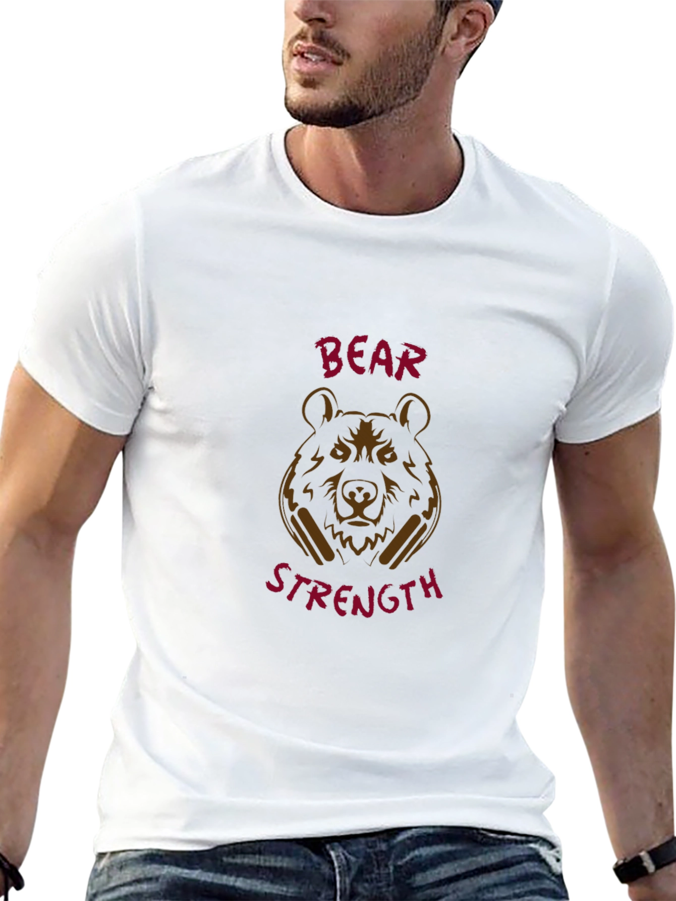 Bear Strength Black Graphic Tee