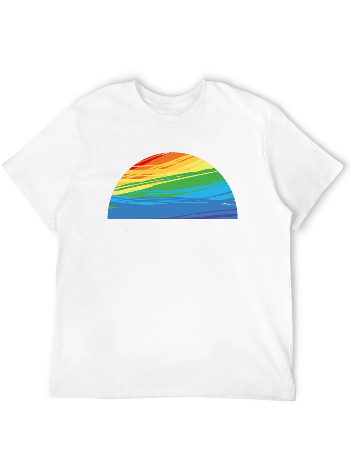 Rainbow Half-Circle Graphic Black Tee