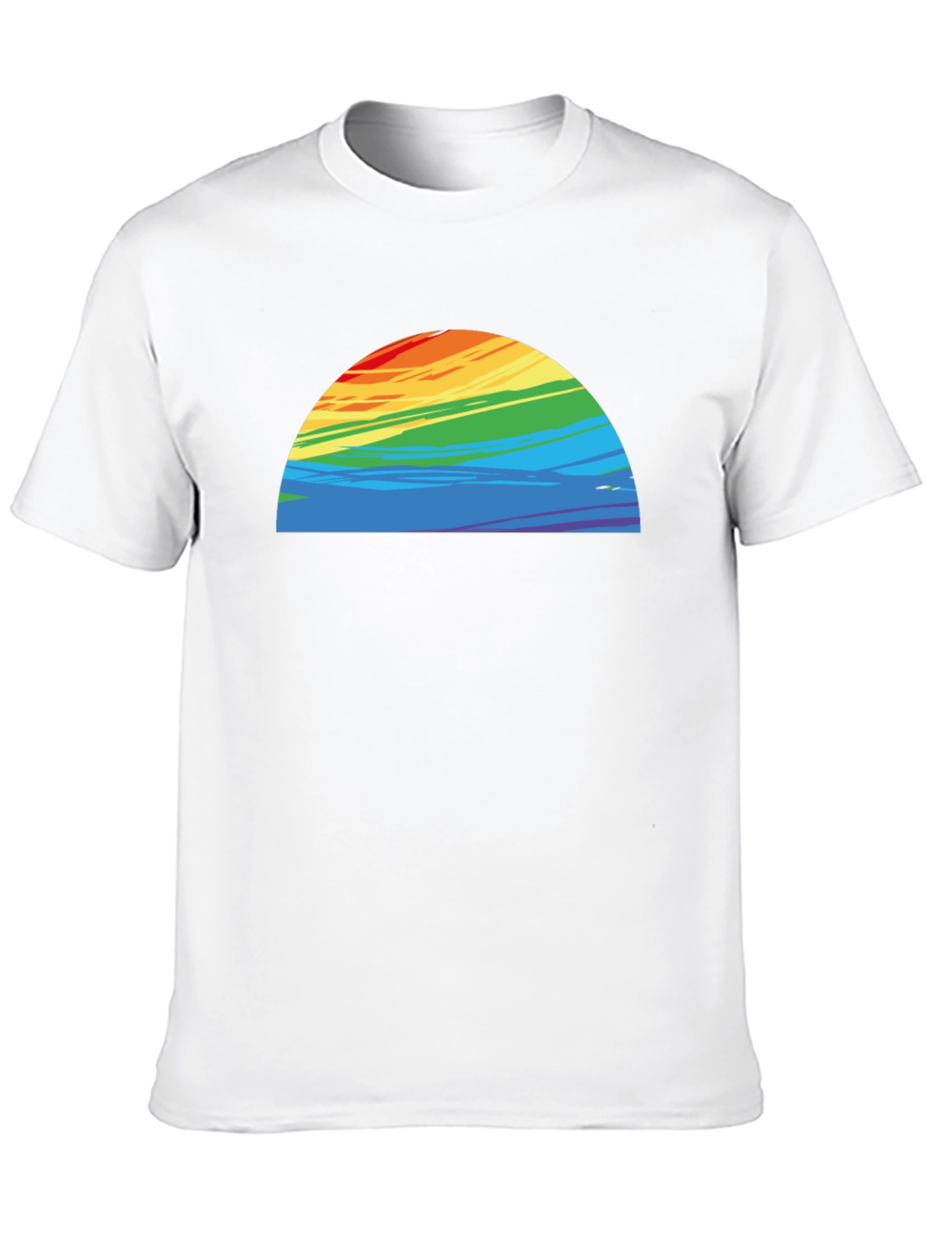Rainbow Half-Circle Graphic Black Tee