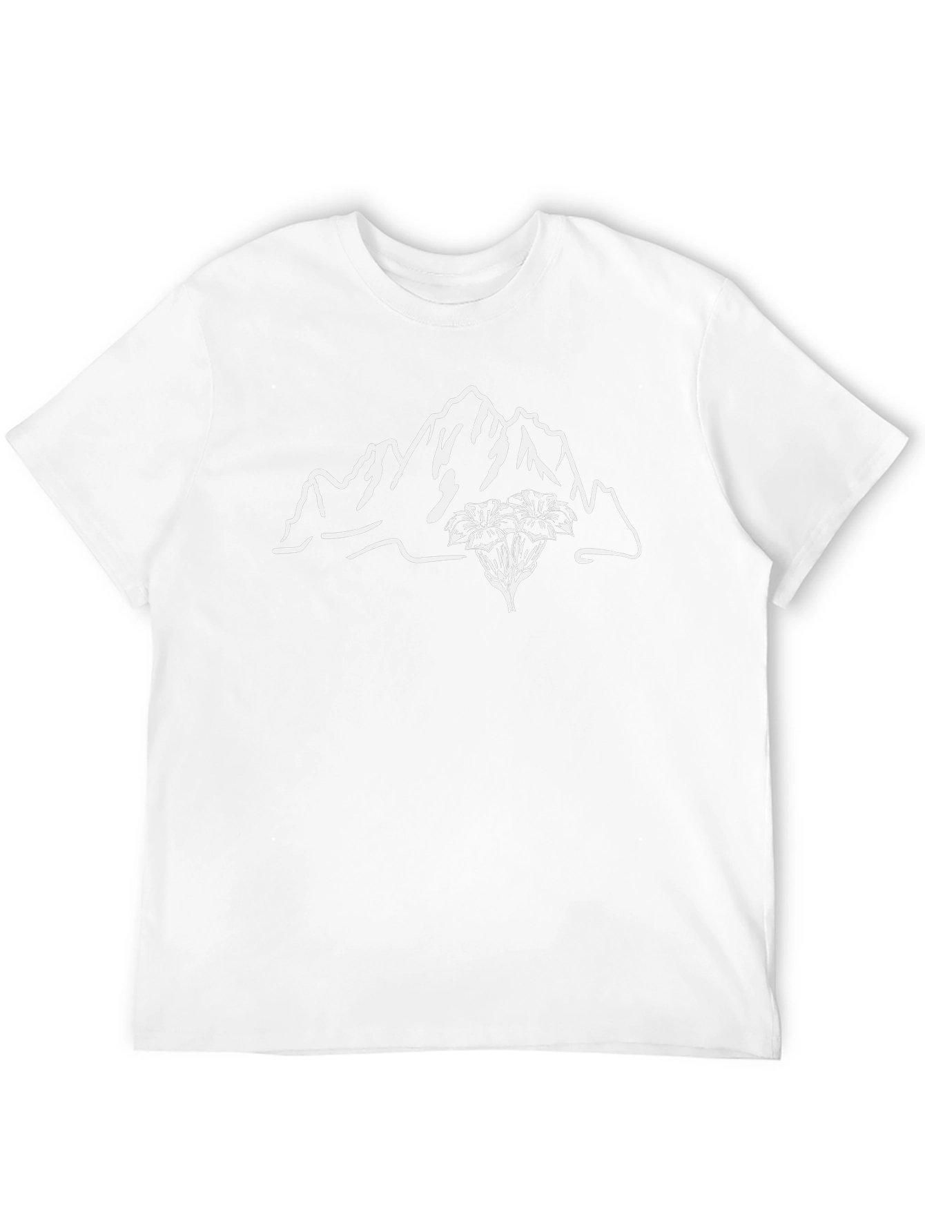 Mountain & Flower Graphic Tee - Black
