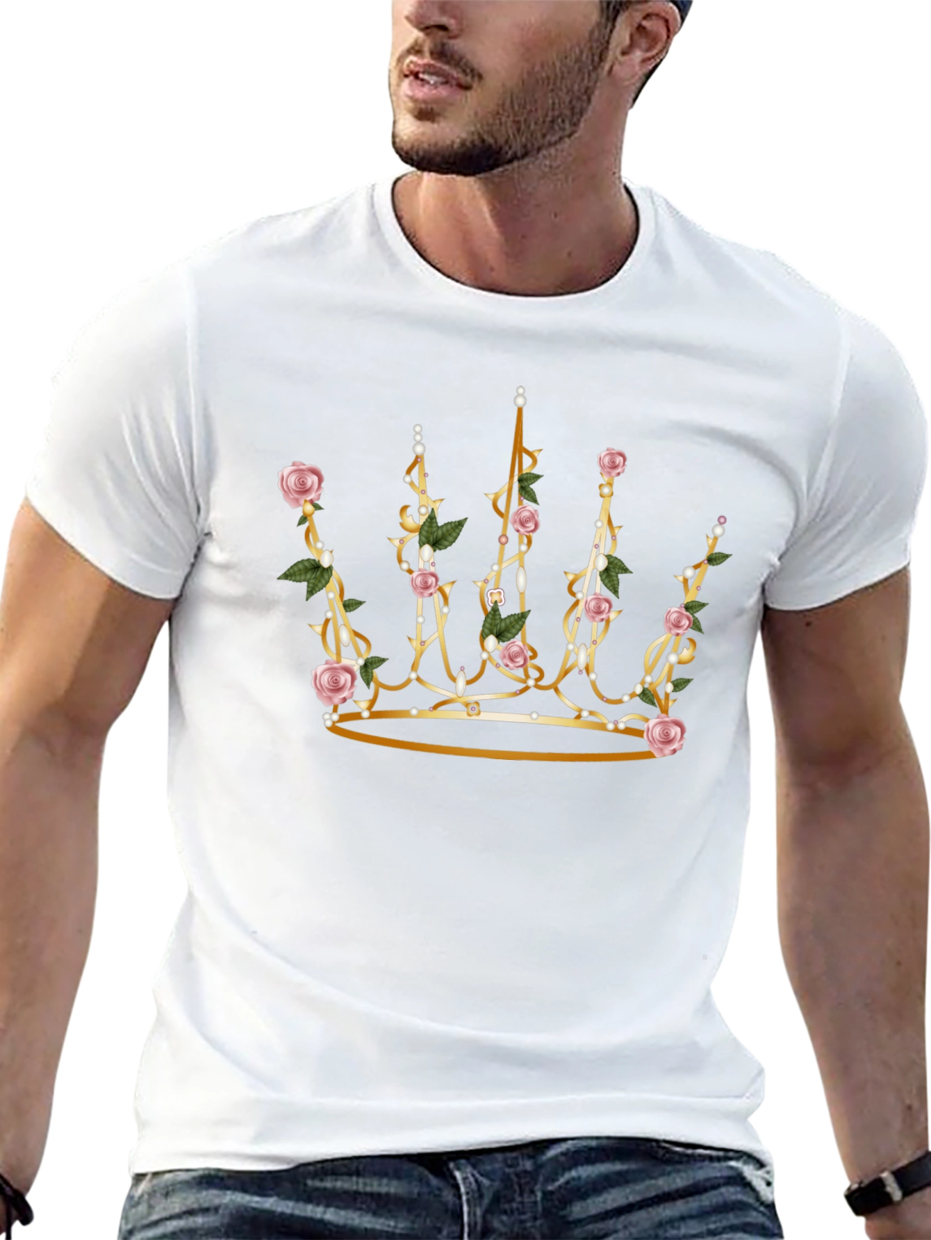 Rose Crown Graphic Black T-Shirt