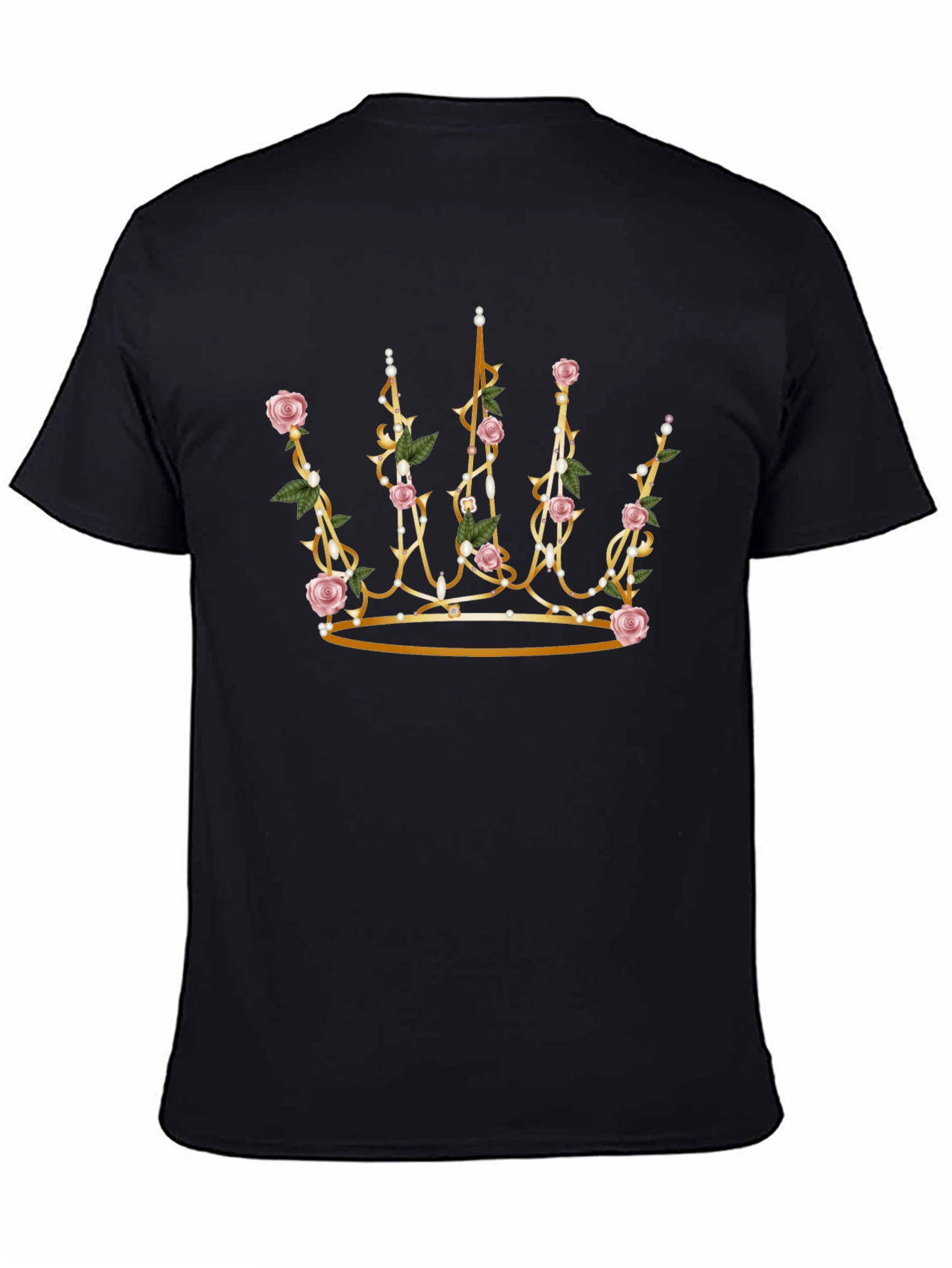 Rose Crown Graphic Black T-Shirt