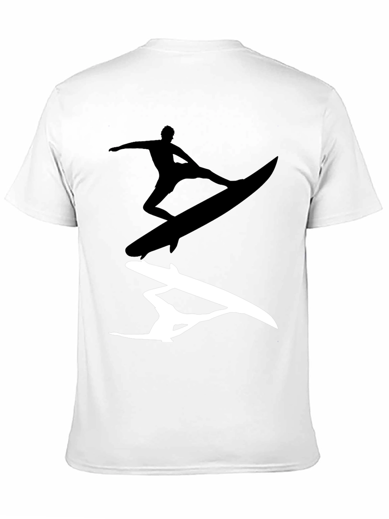 Surfer Silhouette Graphic Tee - Black Cotton Blend