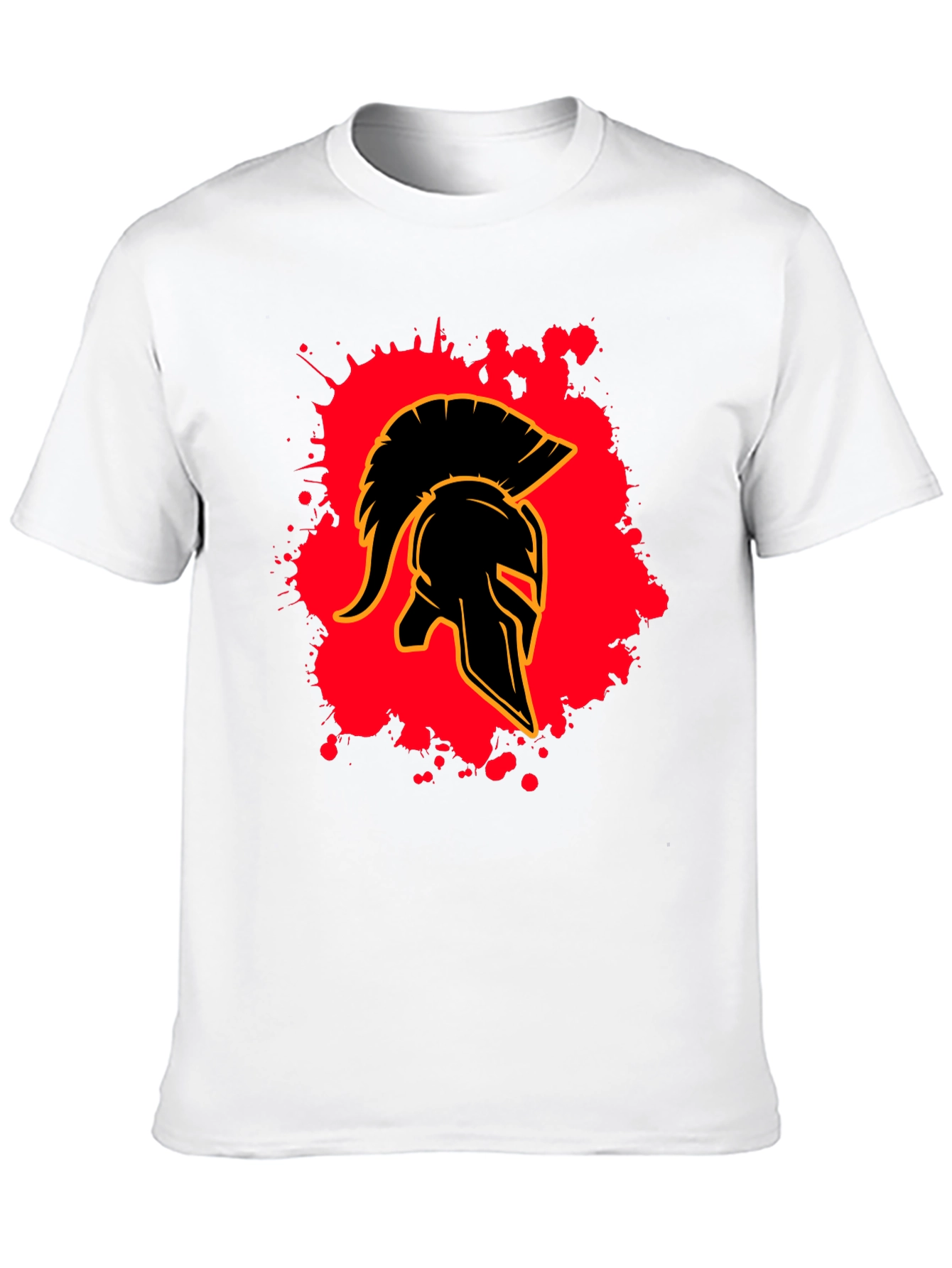 Spartan Helmet Graphic Tee - Black Cotton Blend