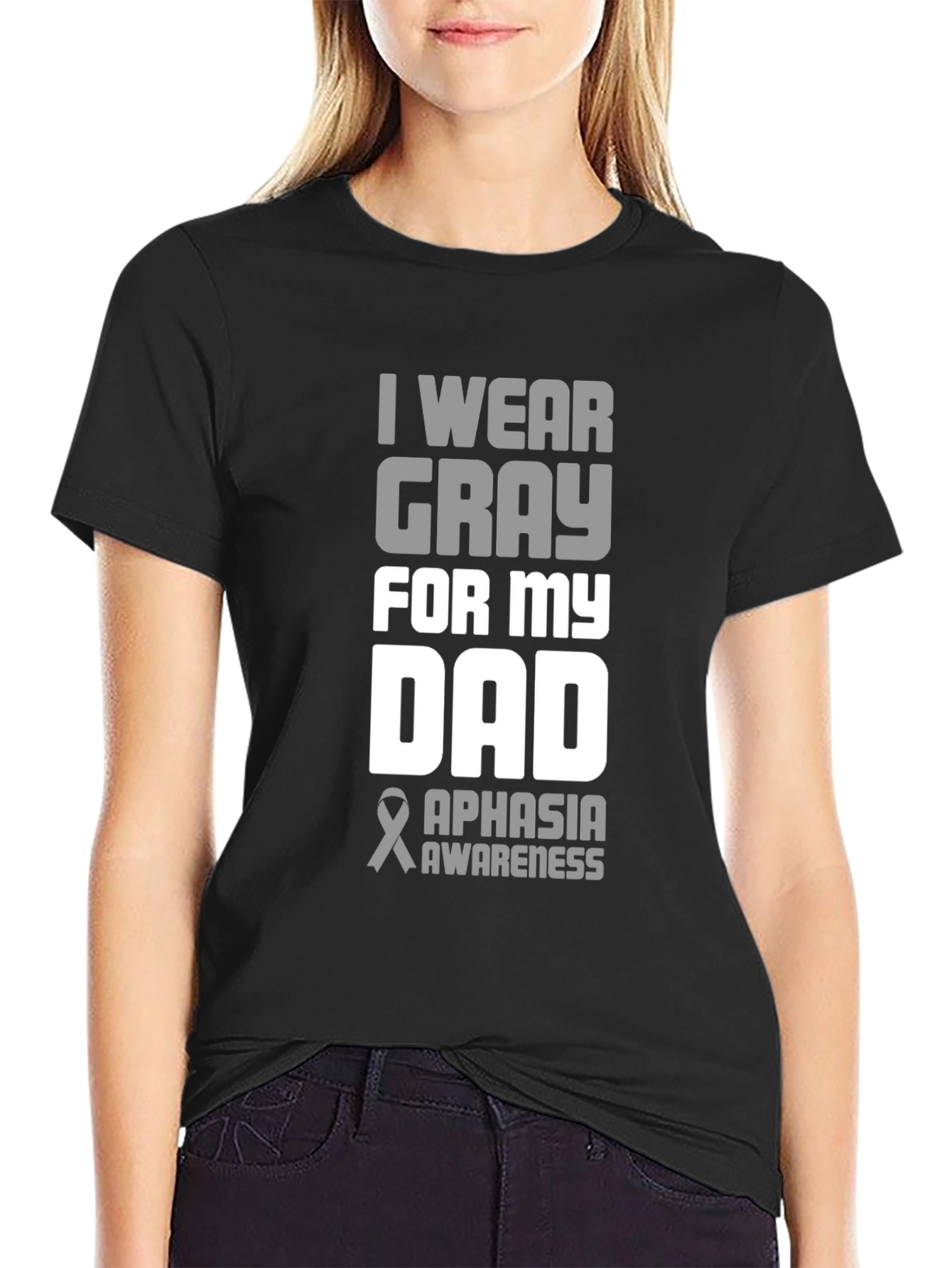 Gray Aphasia Awareness Dad T-Shirt